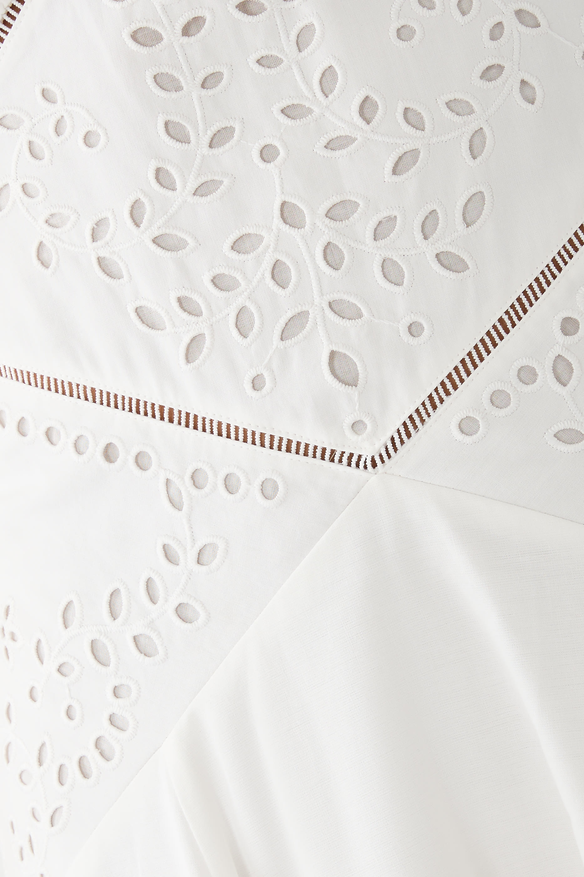 فستان متوسط الطول مطرز قطن