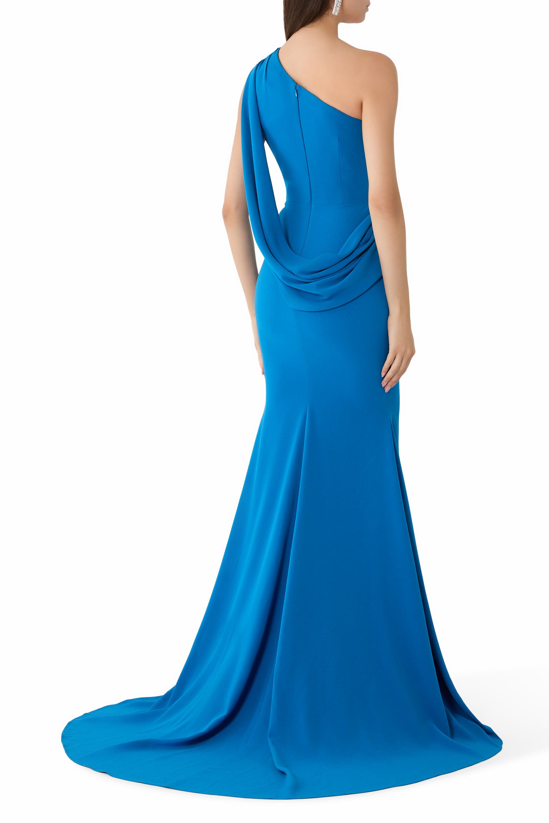 One-Shoulder Drape Gown