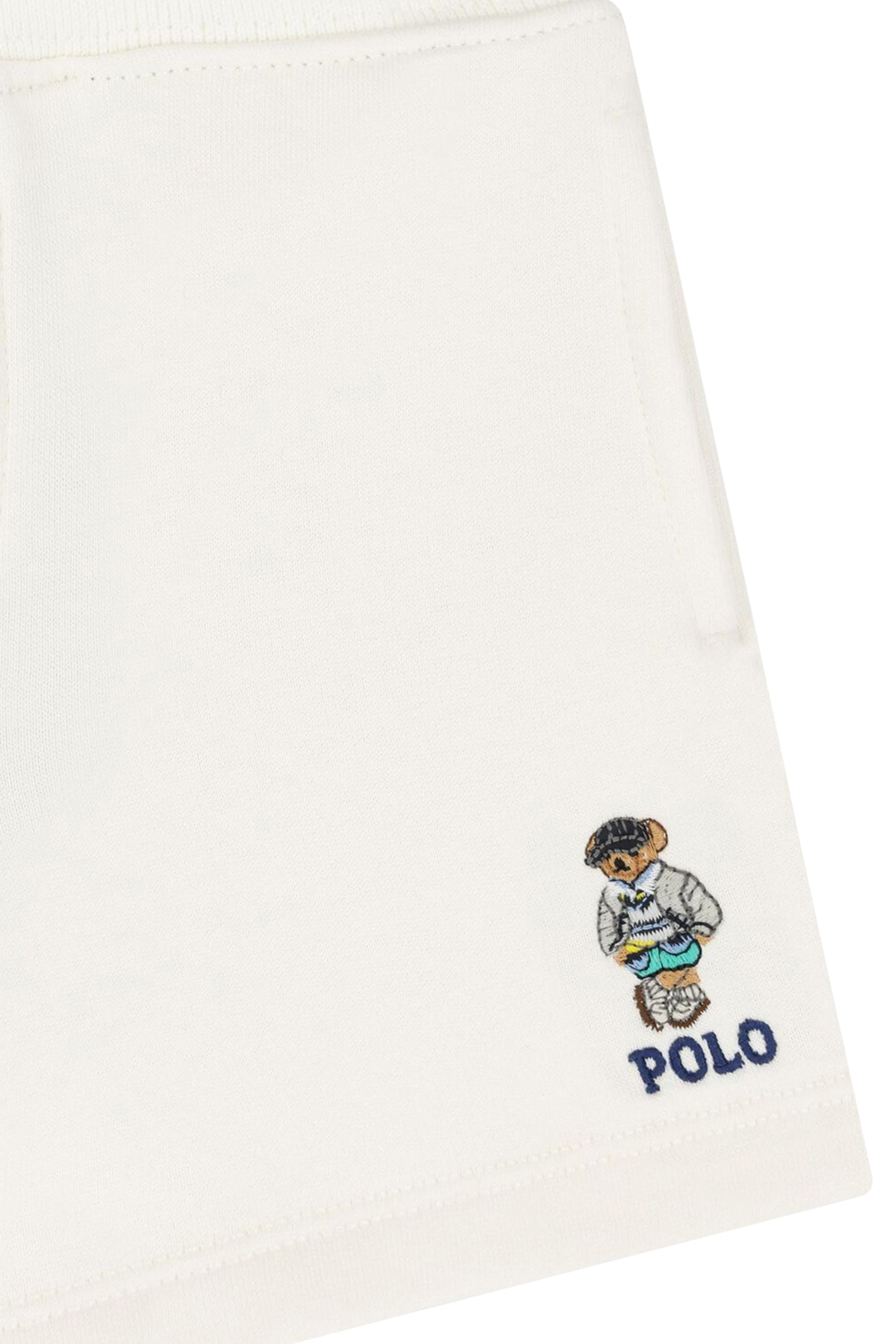 شورت بتطريز الدب بولو صوف للأطفال