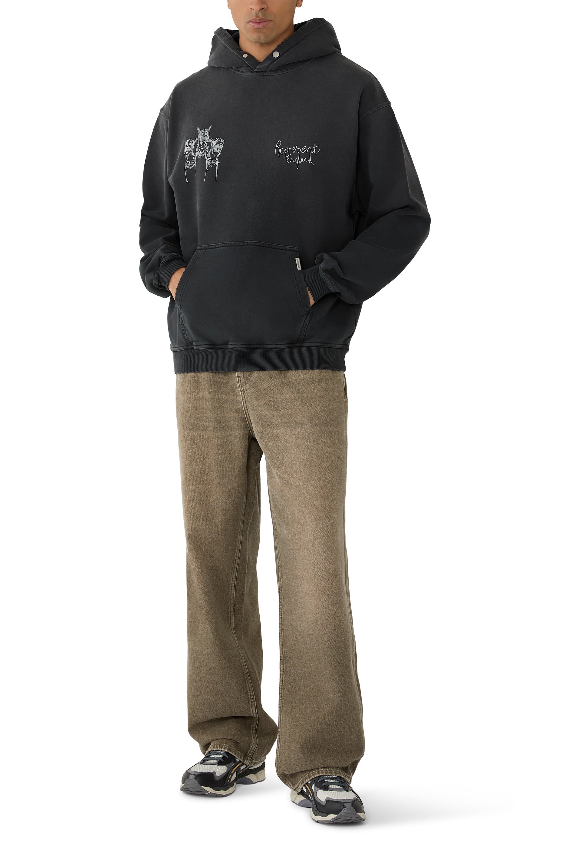 بنطال ار3 فضفاض دنيم