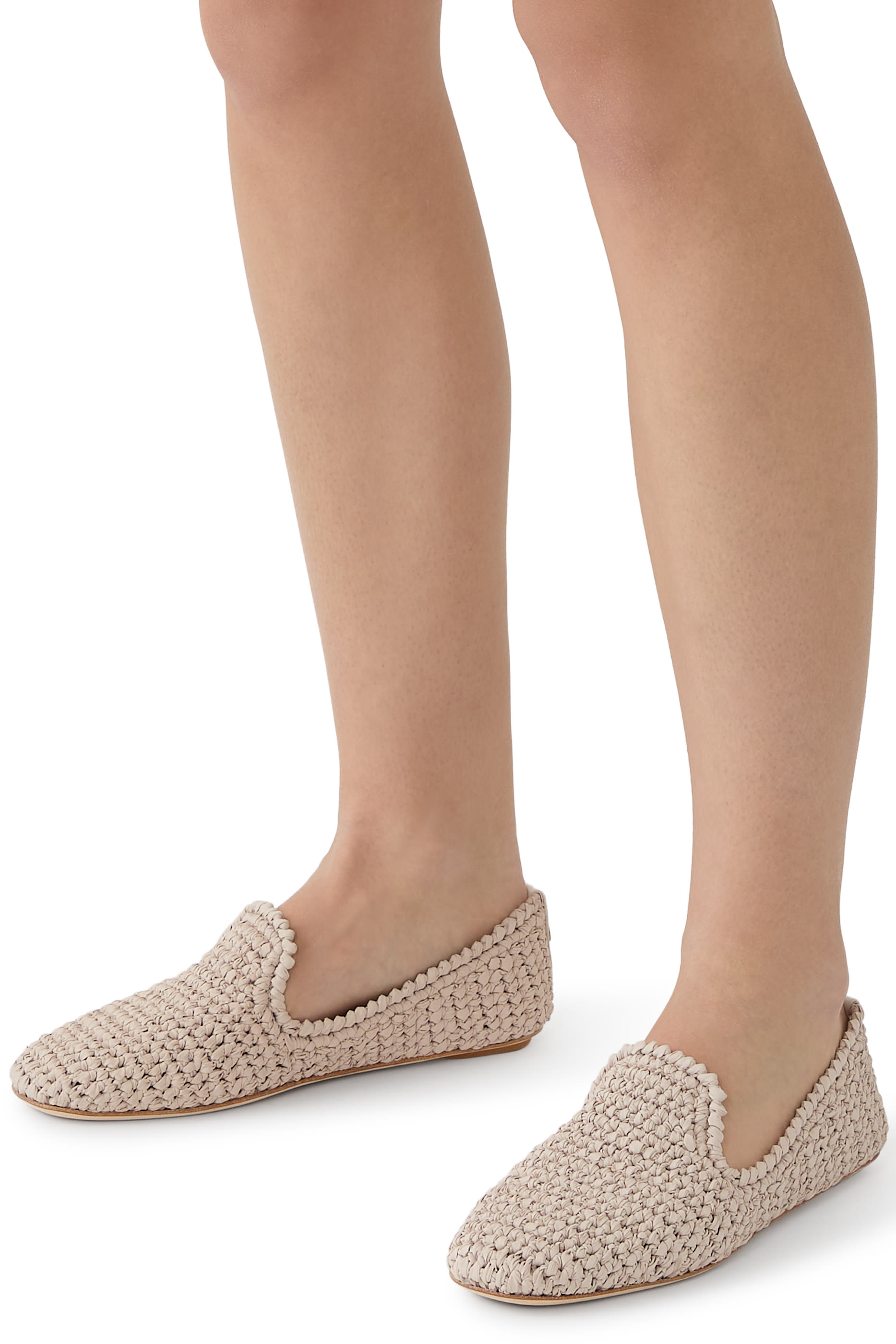 حذاء سهل الارتداء منسوج جلد