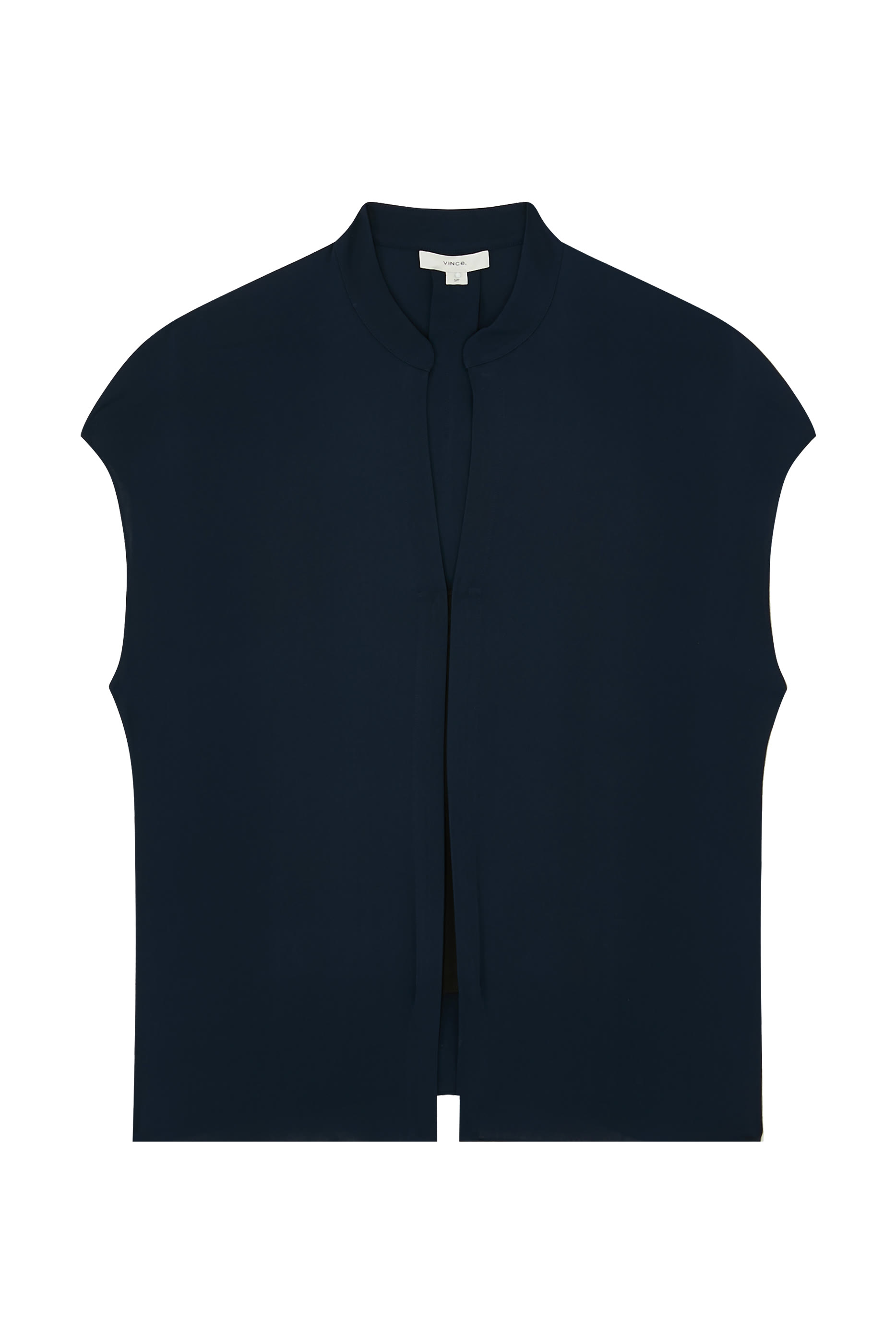 بلوزة بأكمام كاب وأزرار بلون مغاير حرير مطاطي