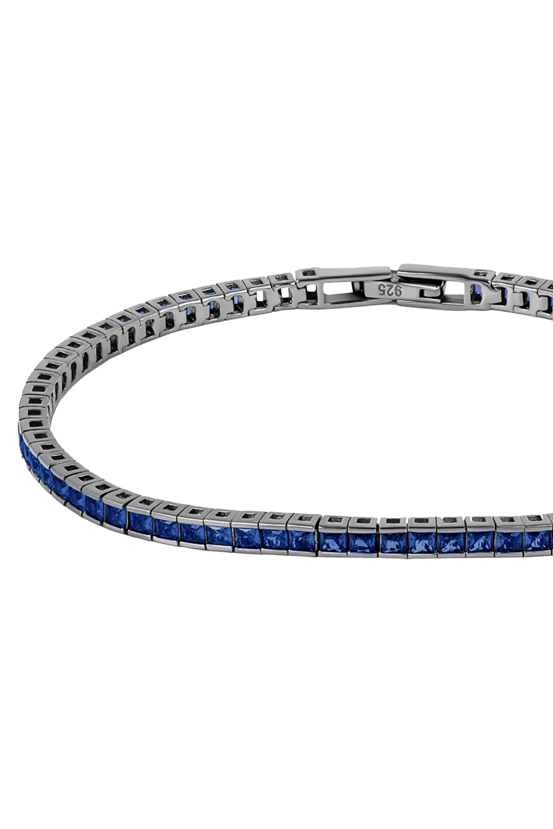 سوار كوادرو تنس، فضة إسترلينية مطلية بالروديوم وسبنيل