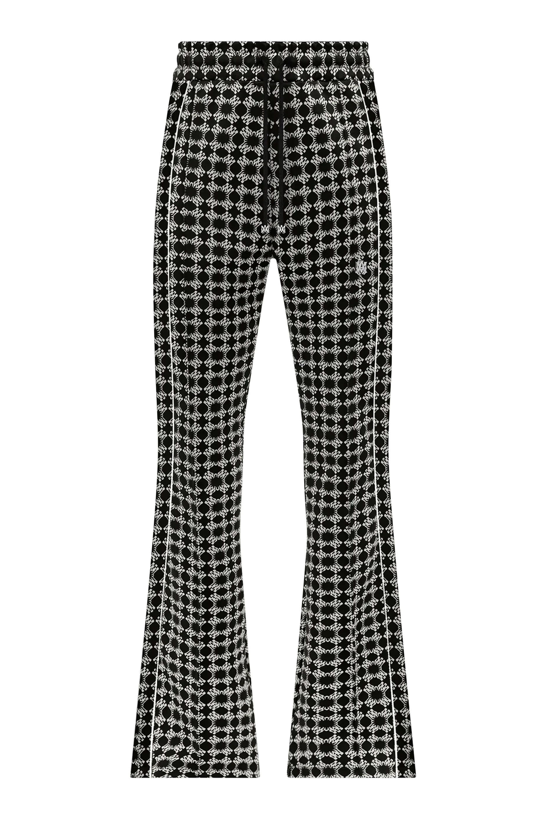 بنطال رياضي كواد بحافة واسعة وحرفي شعار الماركة