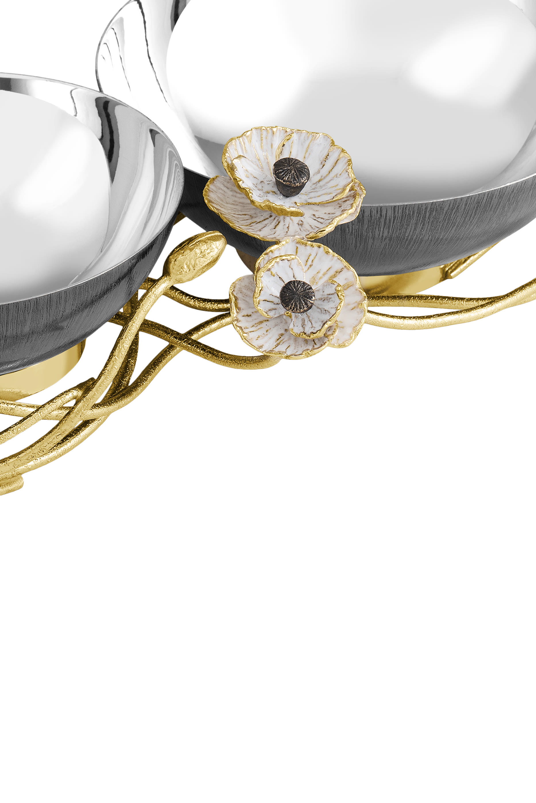 طبق مزدوج مزين بشقائق النعمان