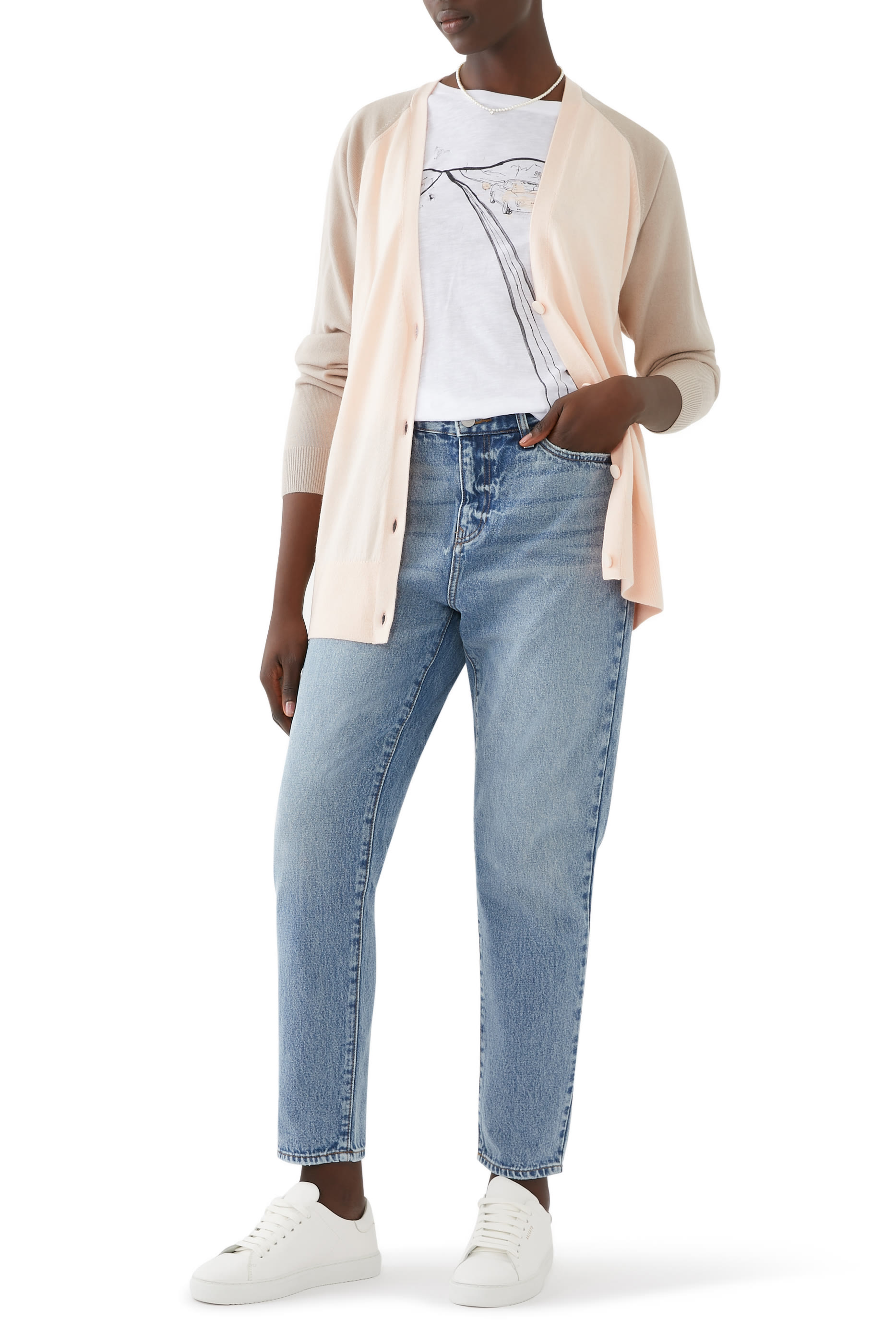 كارديجان منسوج بلونين