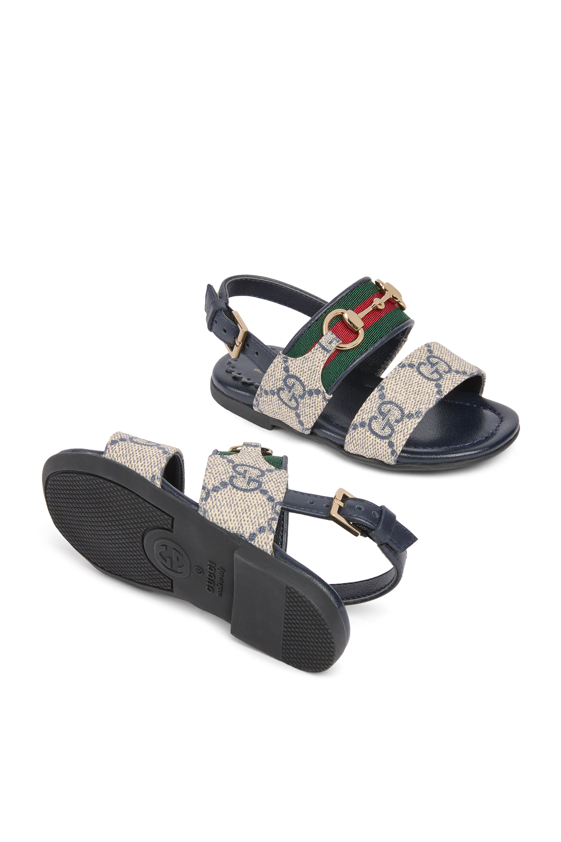 Kids Web and Horsebit Detail Sandals