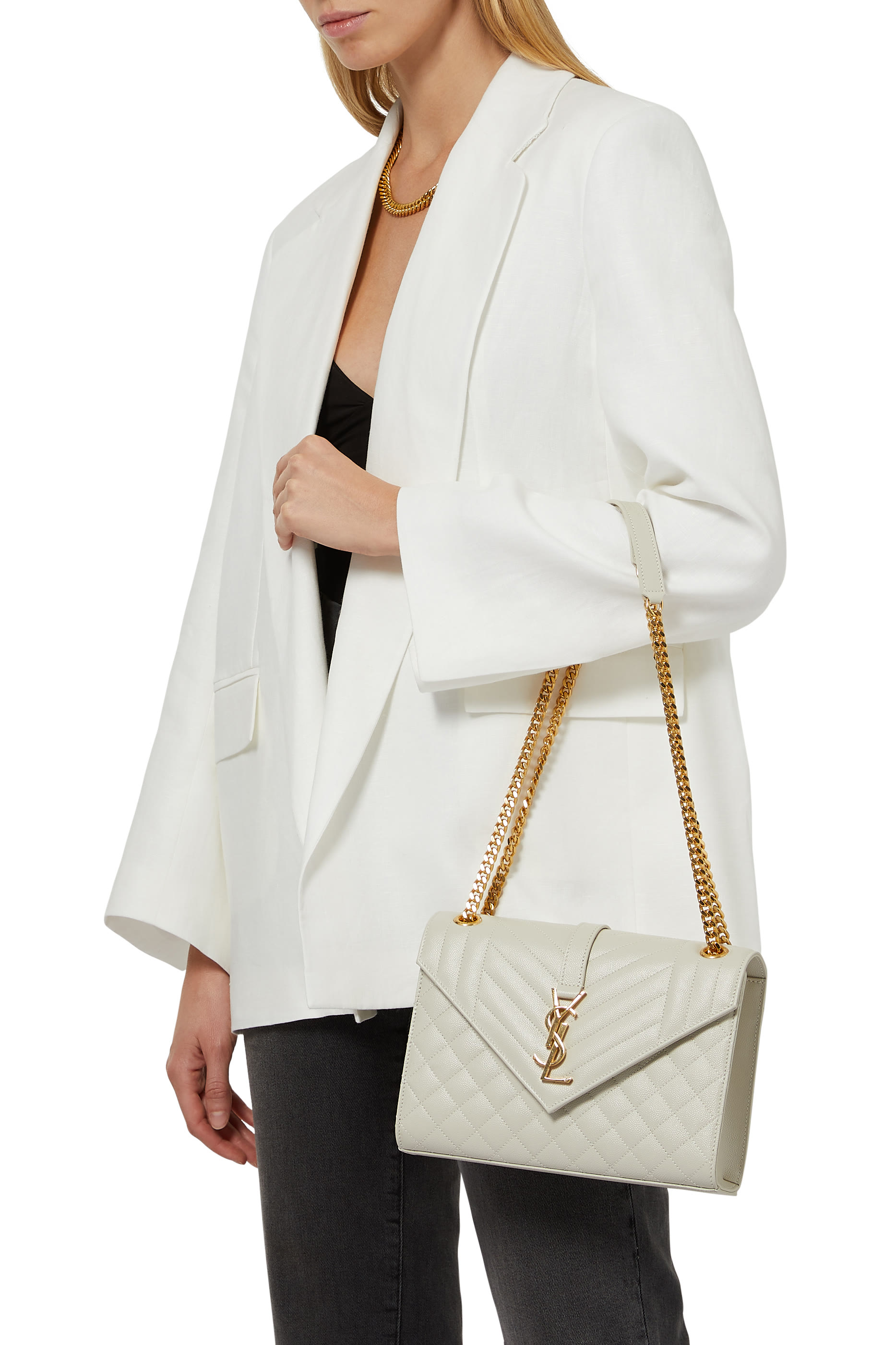 حقيبة متوسطة بتصميم ظرف وسلسلة