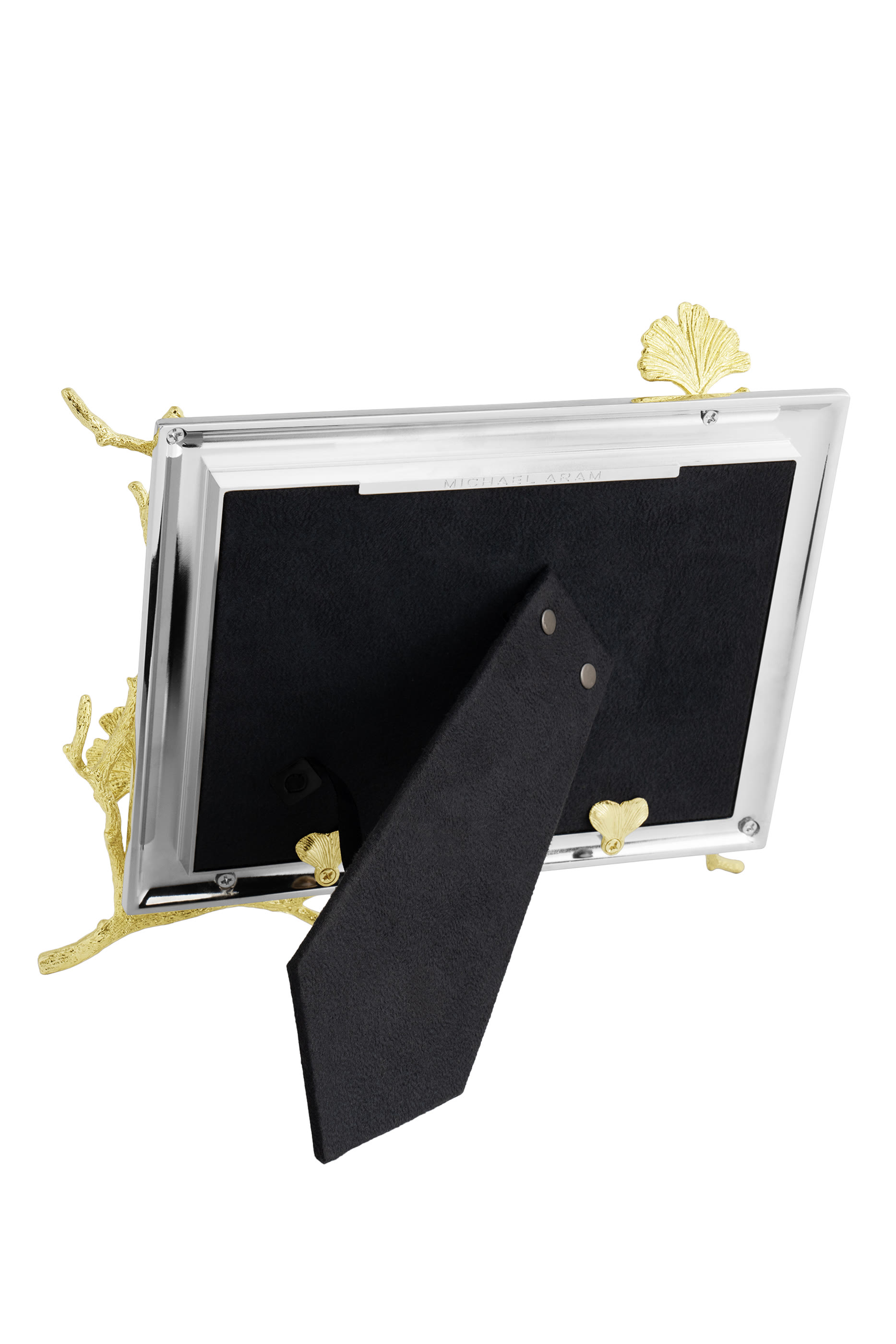 إطار صور بتصميم فراشة الجنكة بلون ذهبي عاكس،  5x7