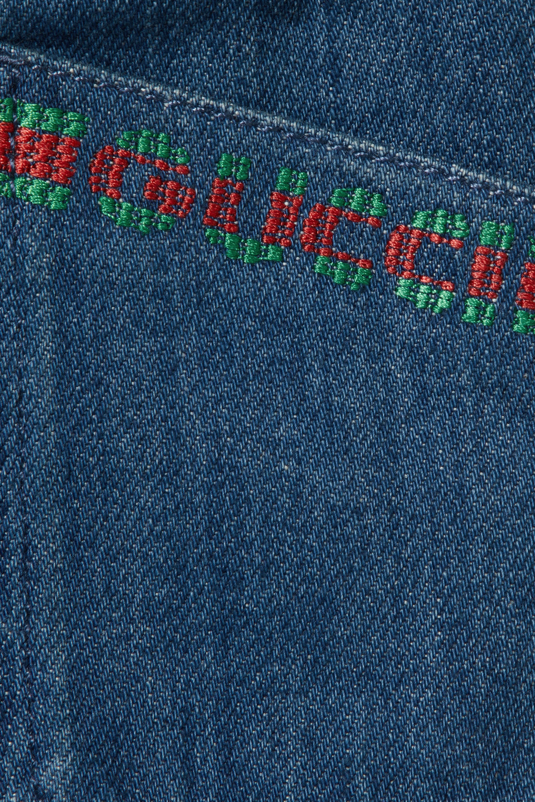 Baby Denim Pants with Web Embroidery
