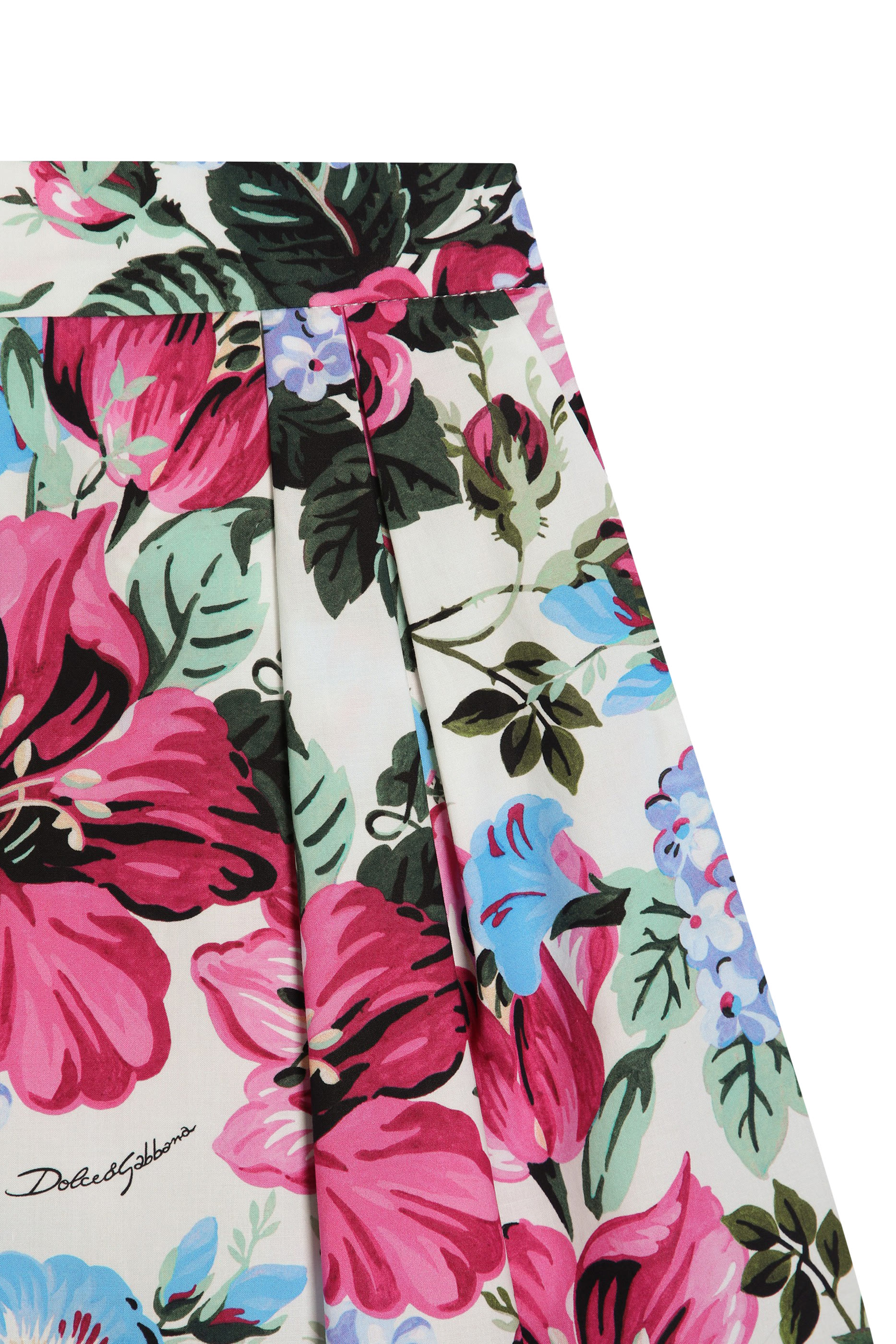 تنورة سيركل بنقشة زهور الفاوانيا بوبلين للأطفال