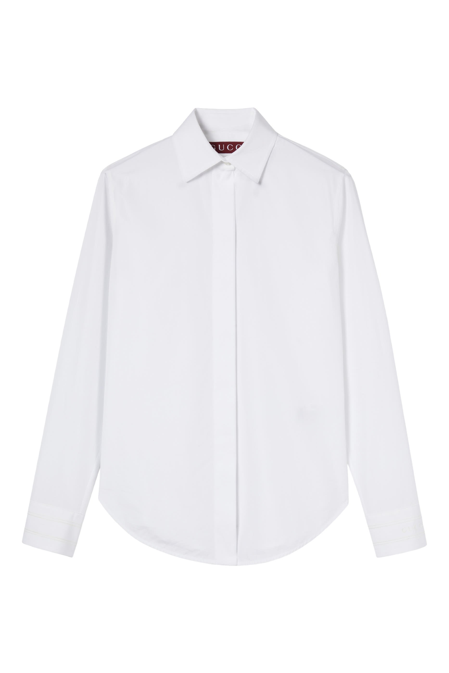 Logo Embroidered Cotton Poplin Shirt