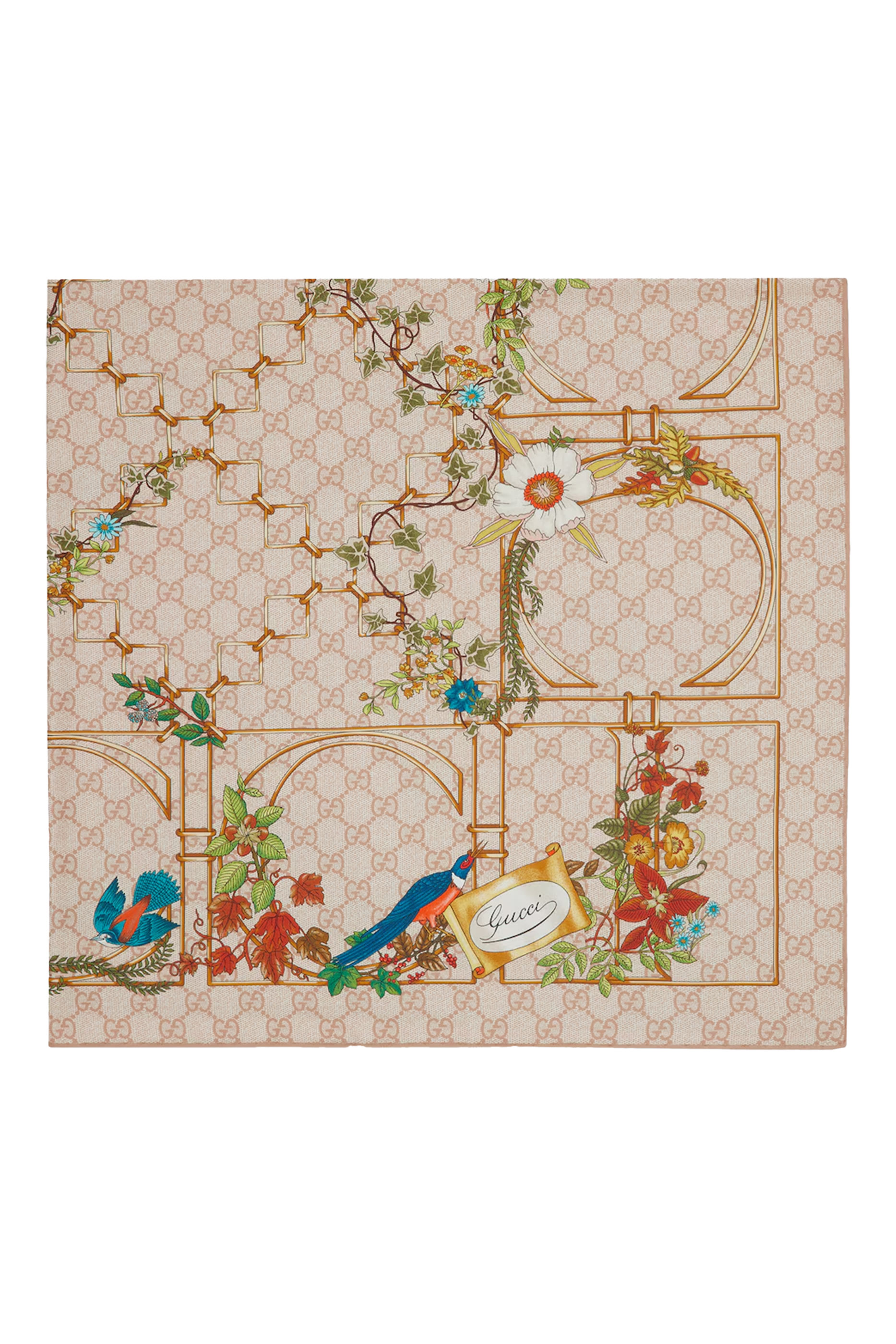 وشاح كاريه بطبعات زهور وحيوانات