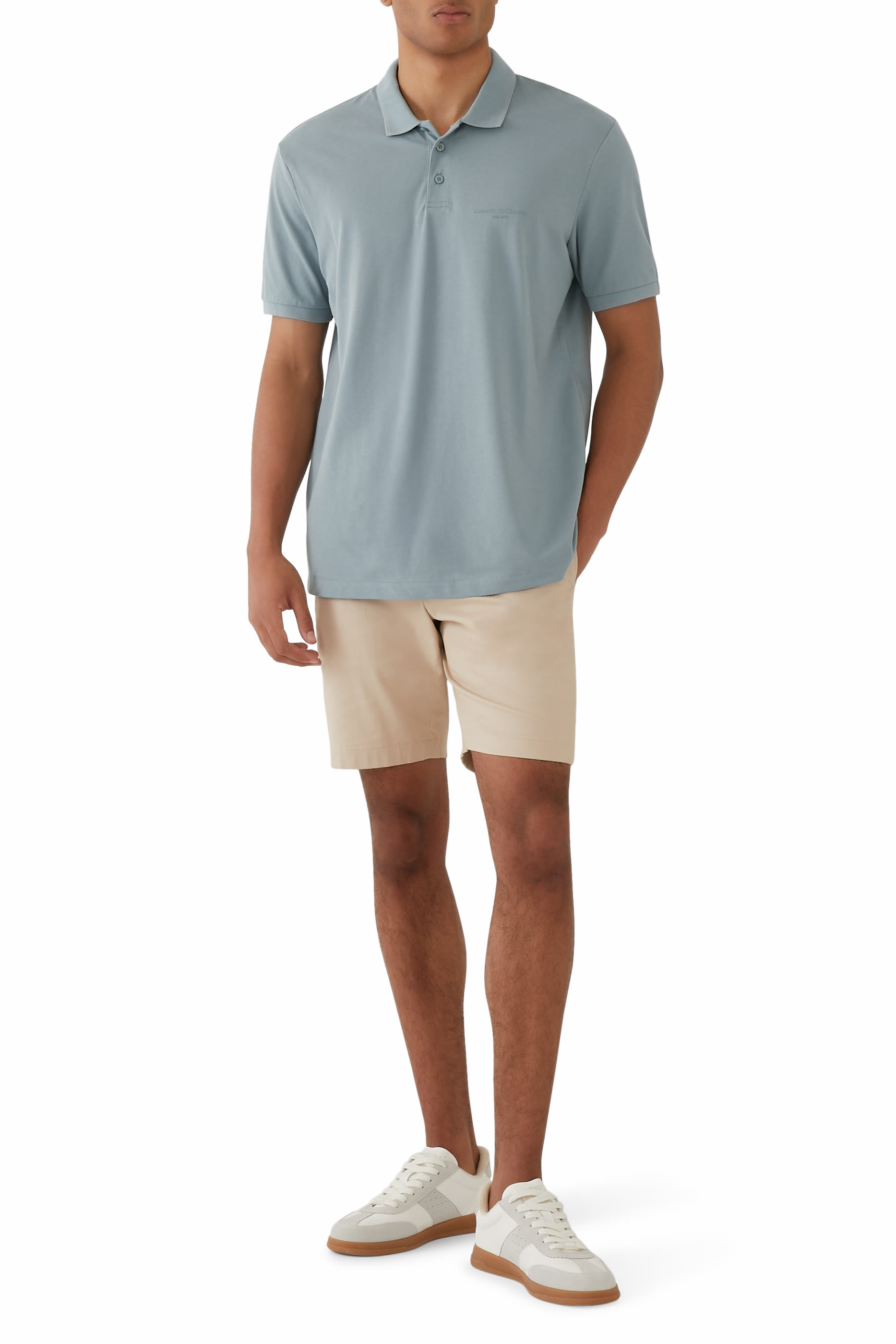 قميص بولو بقصة عادية قطن مطاطي