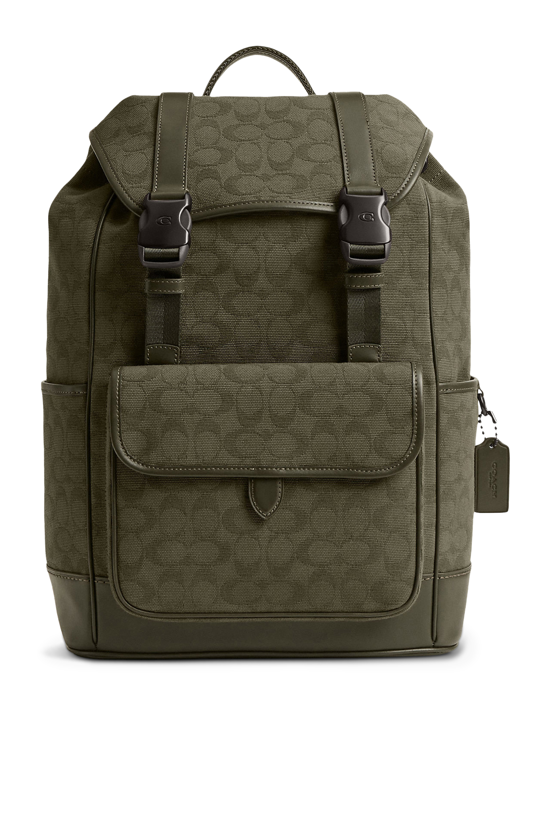 حقيبة ظهر ليغ بغطاء قلاب قطن بشعار الماركة جاكار