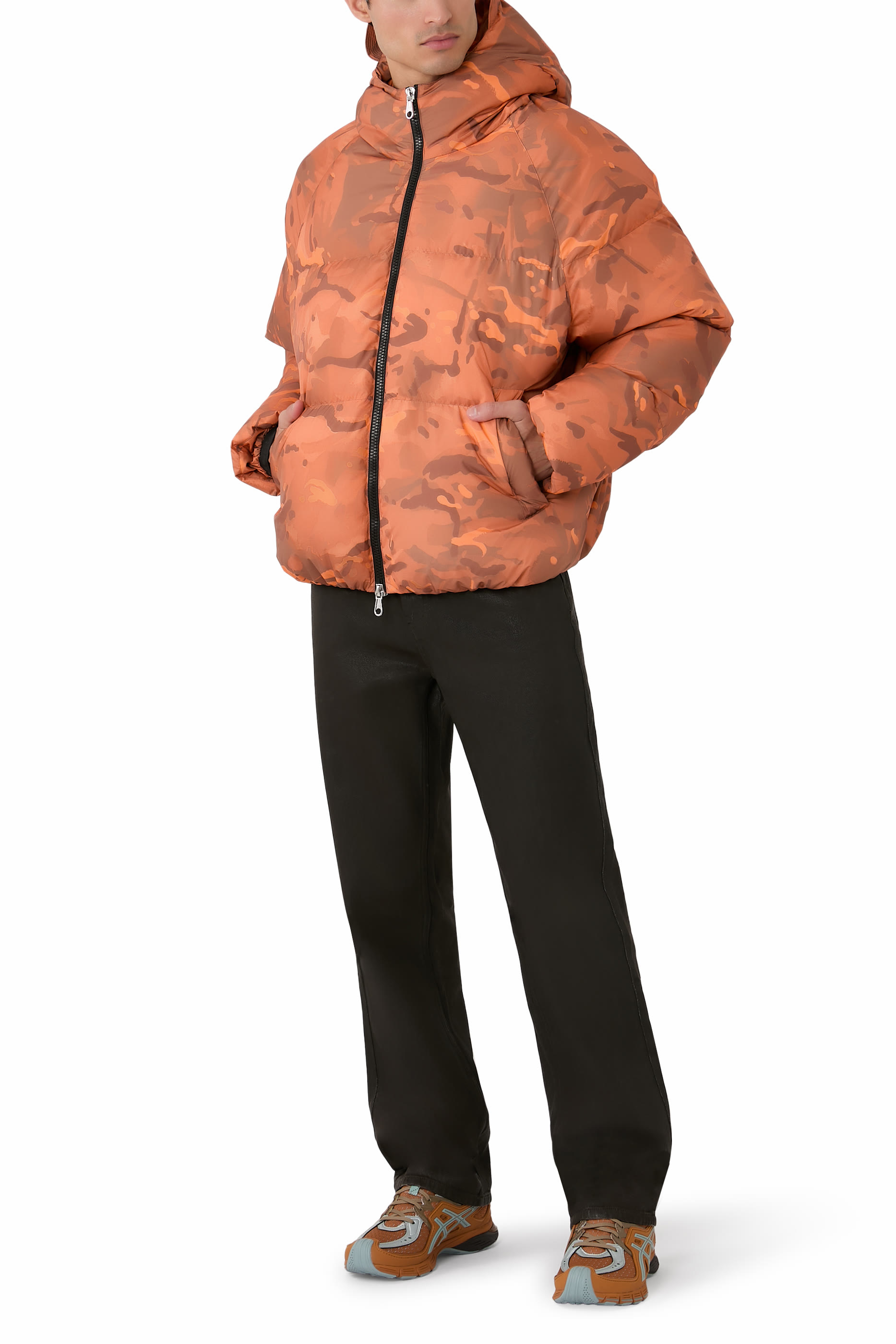 جاكيت كامو بتصميم مبطن وغطاء للرأس