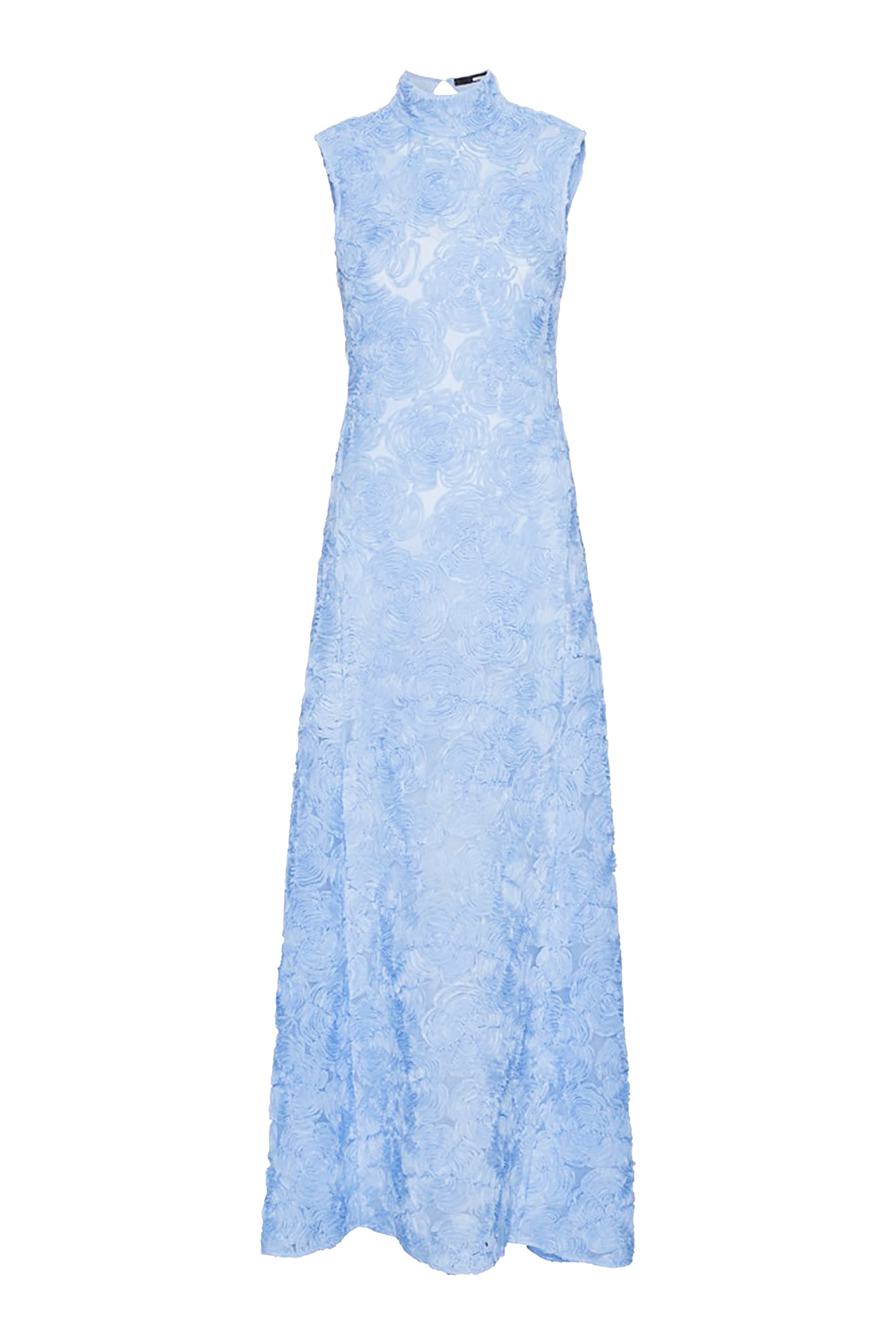 فستان طويل قماش شبكي بزهور