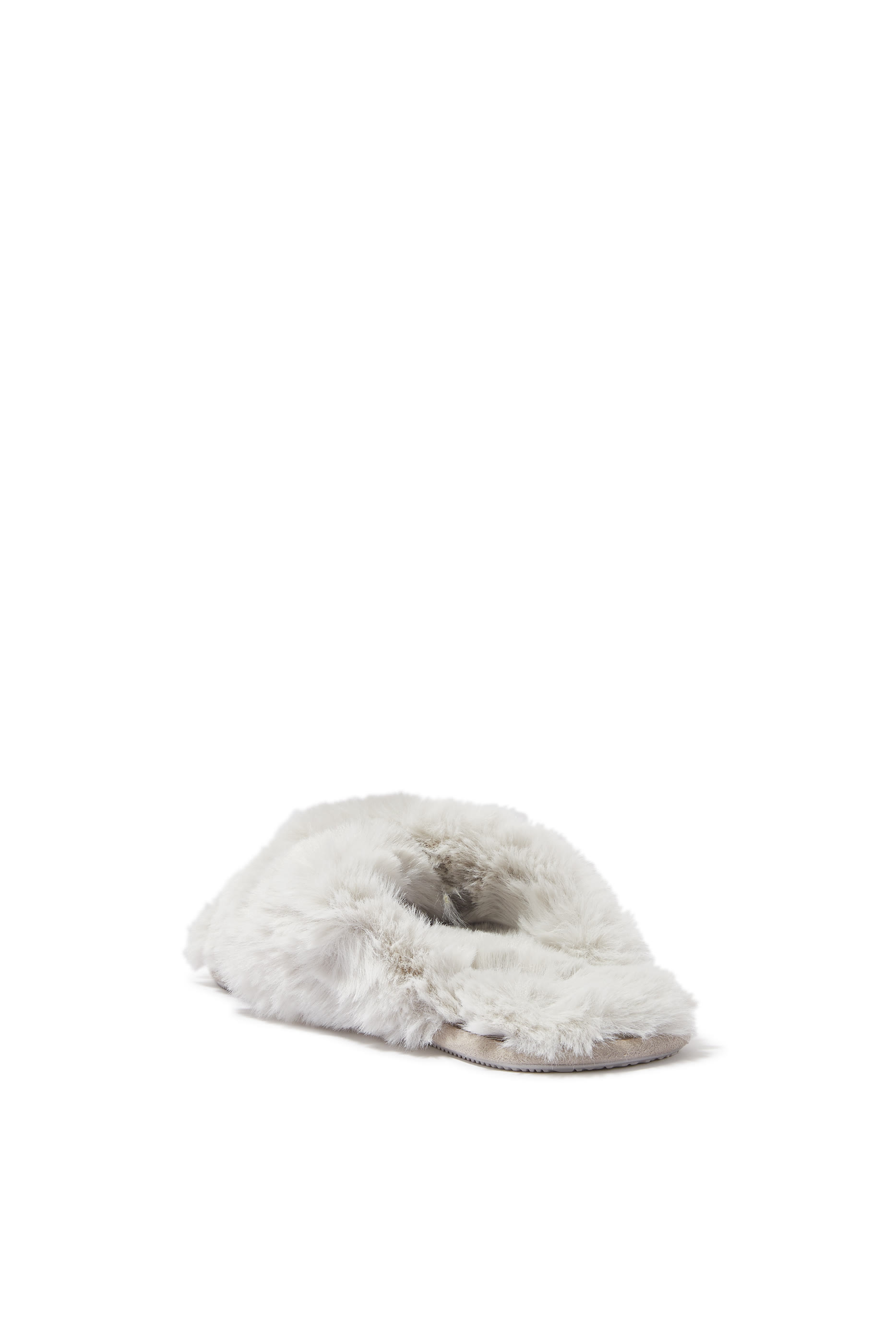 حذاء مفتوح من الخلف فرو صناعي