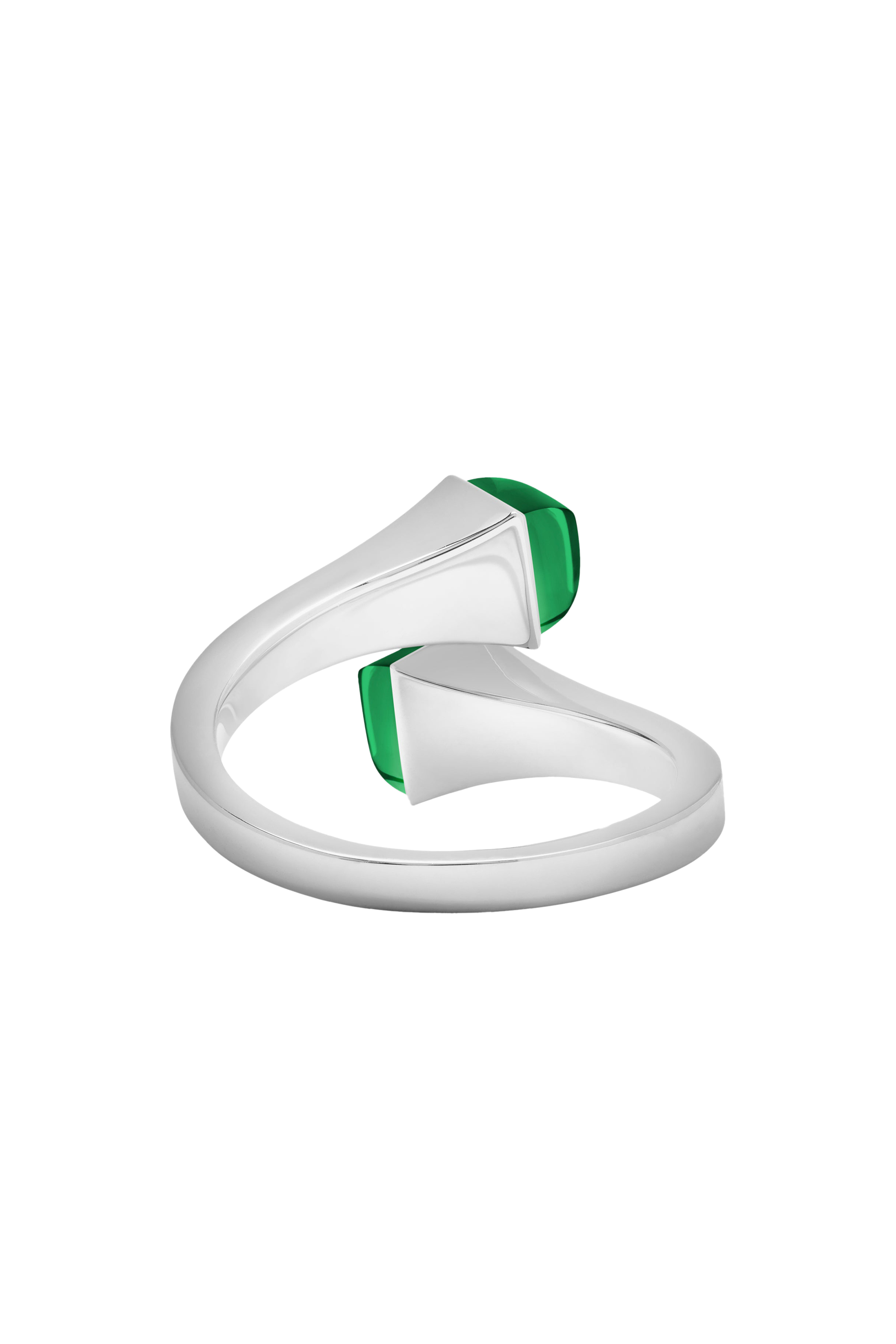 خاتم كليو متوسط مرصع بالماس والعقيق الأخضر ذهب أخضر عيار 18&rlm;