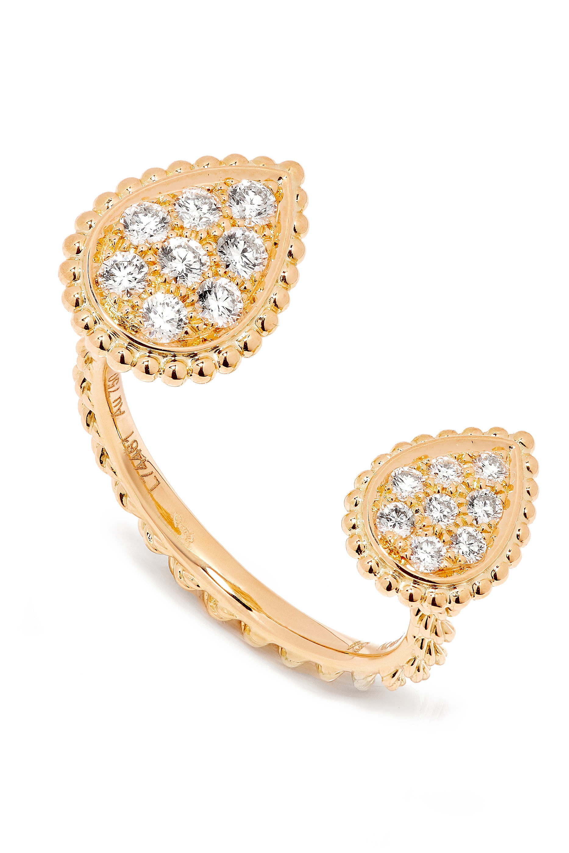 خاتم سيربنت بوهيم بتصميم دمعتين مرصعتين بالماس