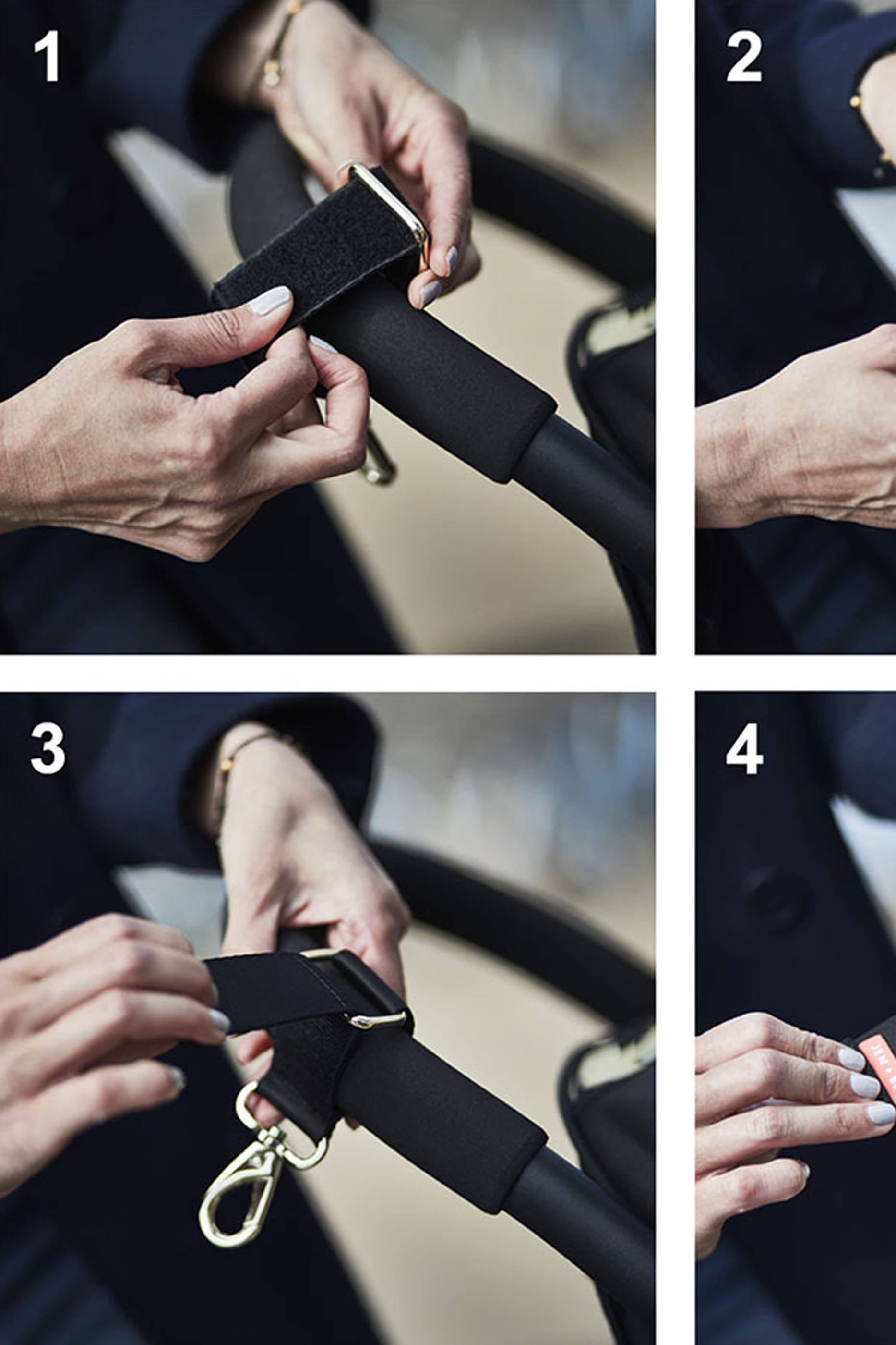 حمالات لعربة الأطفال بمشابك ذهبية اللون