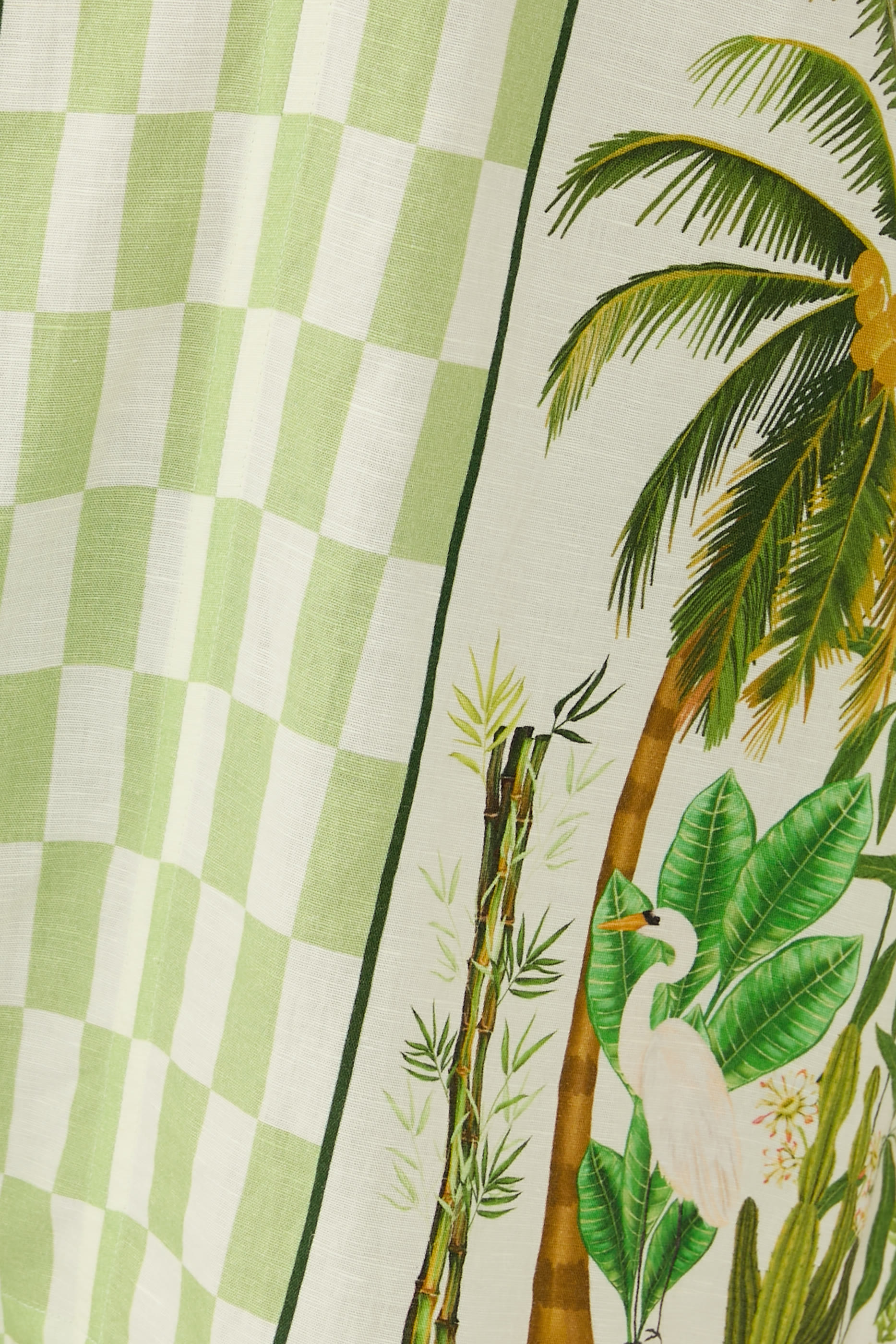 فستان قصير بنقشة نخل ورباط