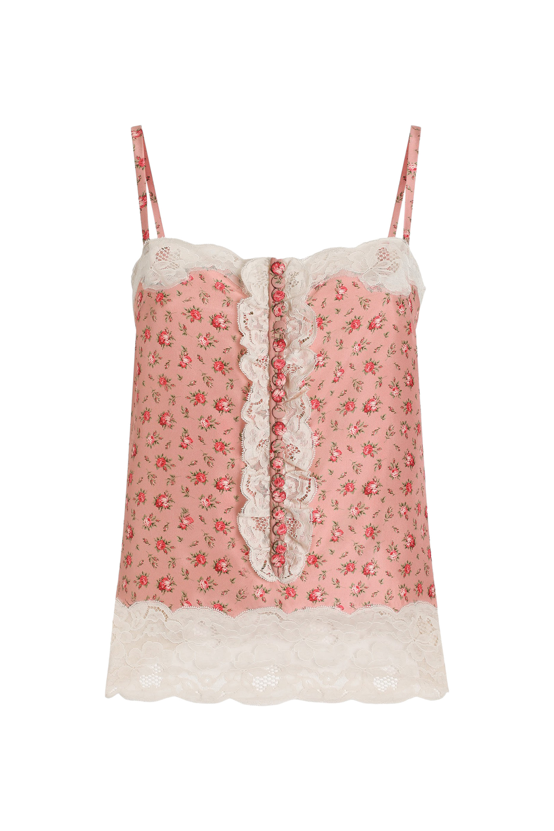 بلوزة بطبعة ورود صغيرة حرير