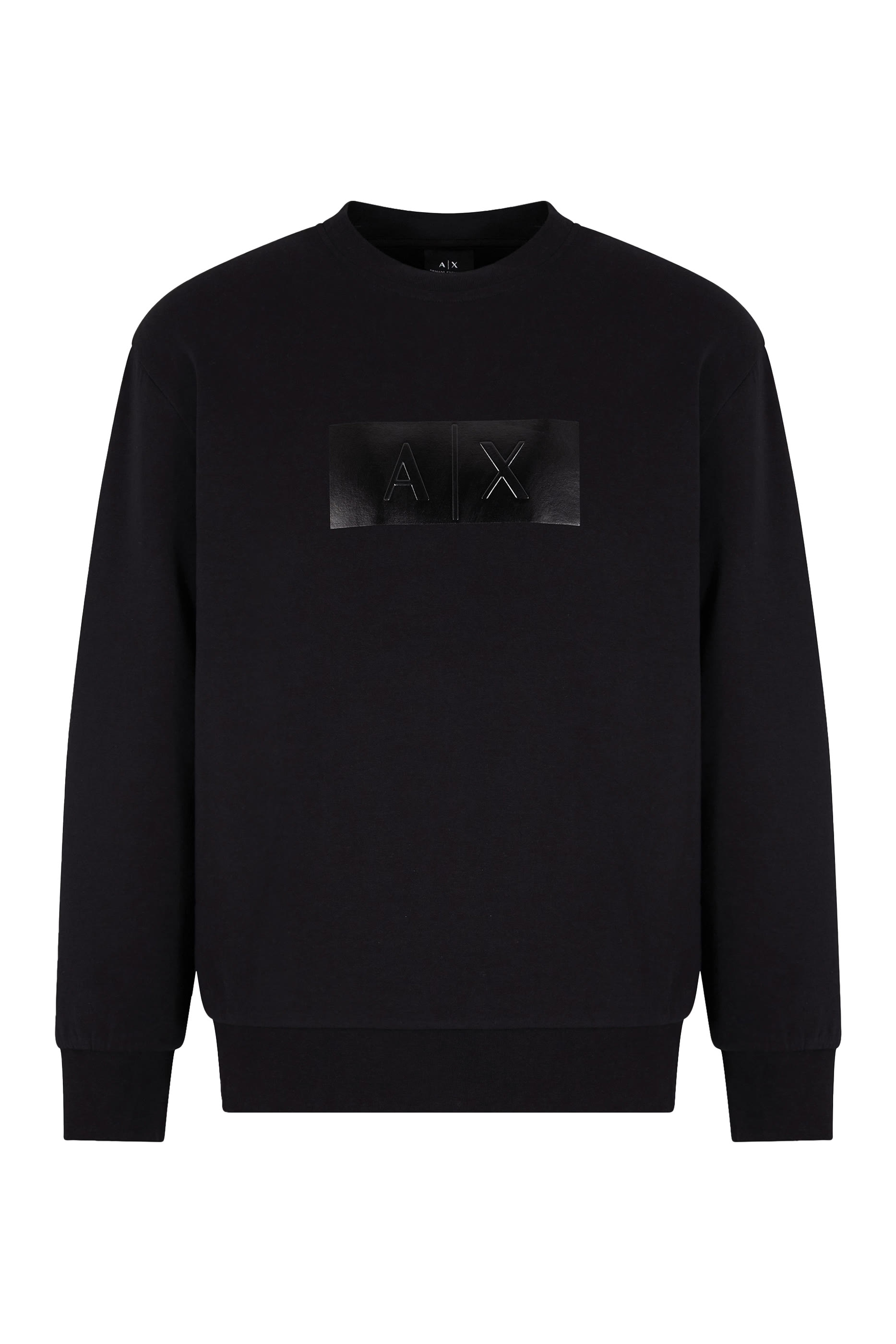 سويت شيرت بياقة ضيقة وشعار الماركة فينيل