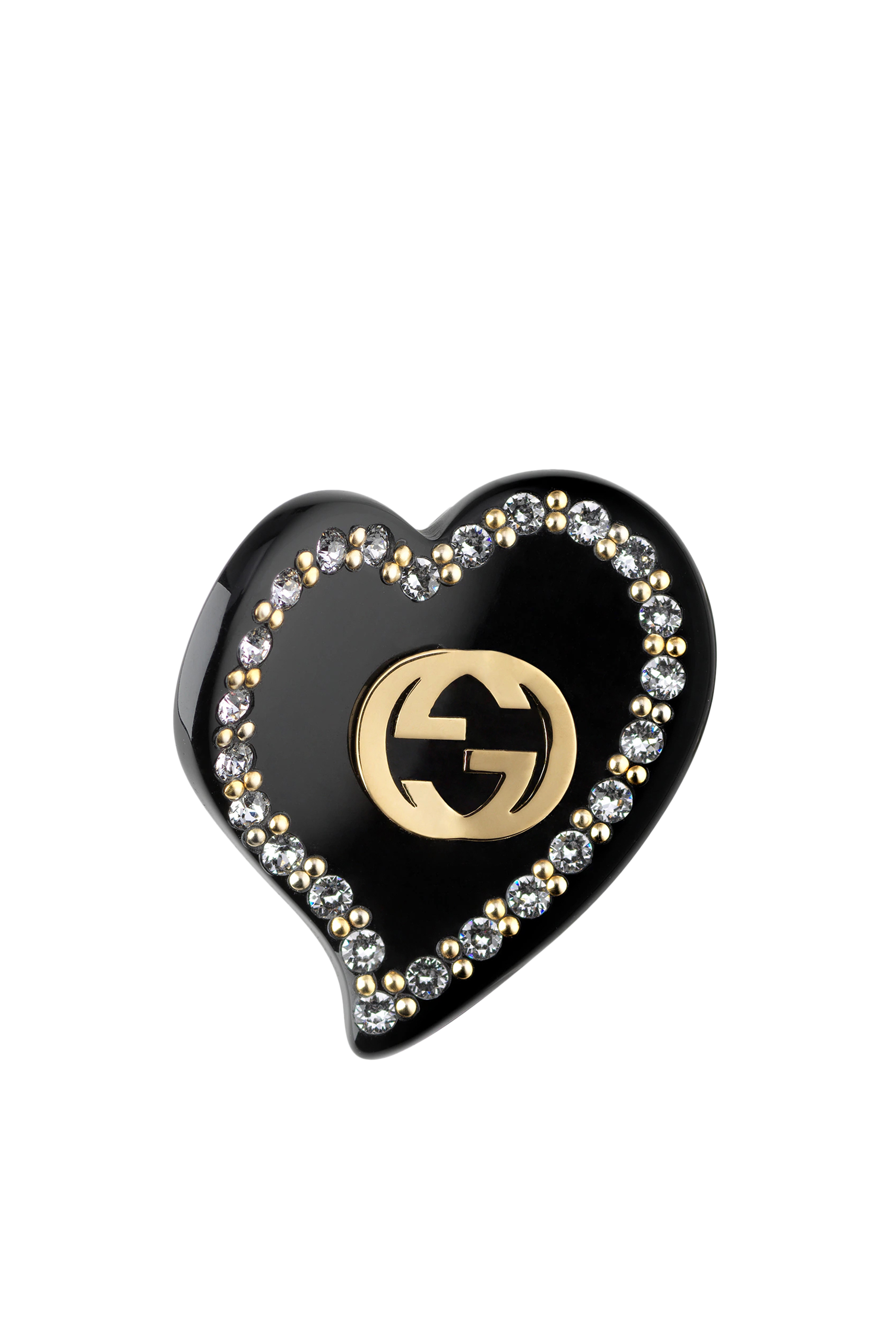 مشبك شعر بتصميم قلب بحرفي شعار الماركة متداخلين