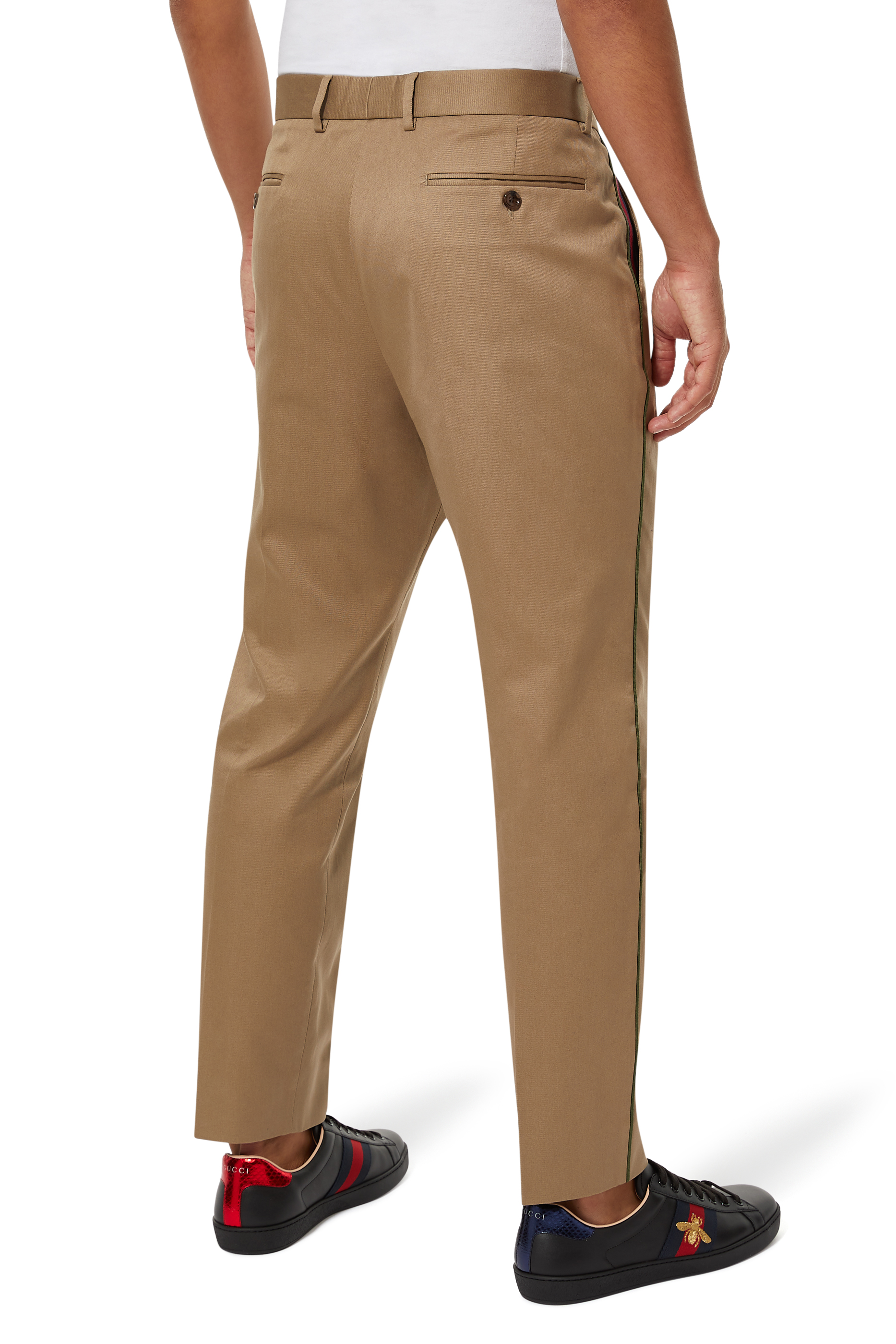 بنطال قطن بتصميم من الستينيات بشريط ويب