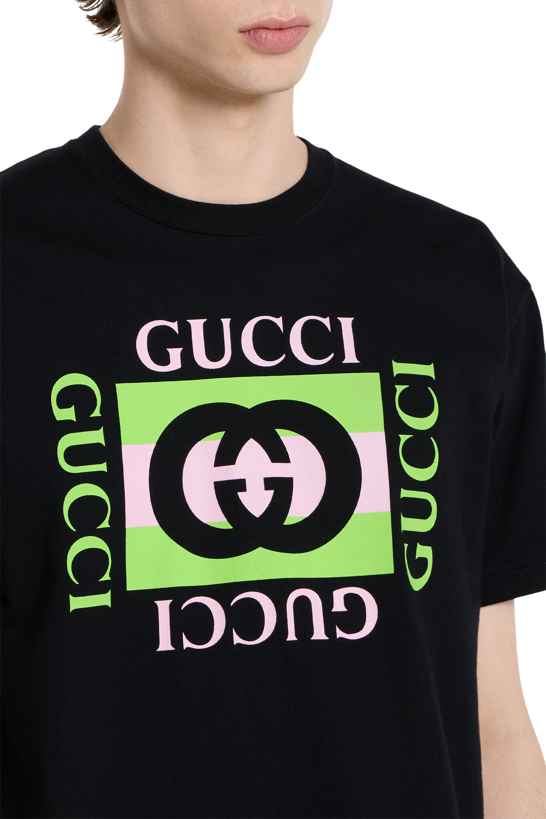 تيشيرت بنقشة شعار الماركة قطن جيرسيه