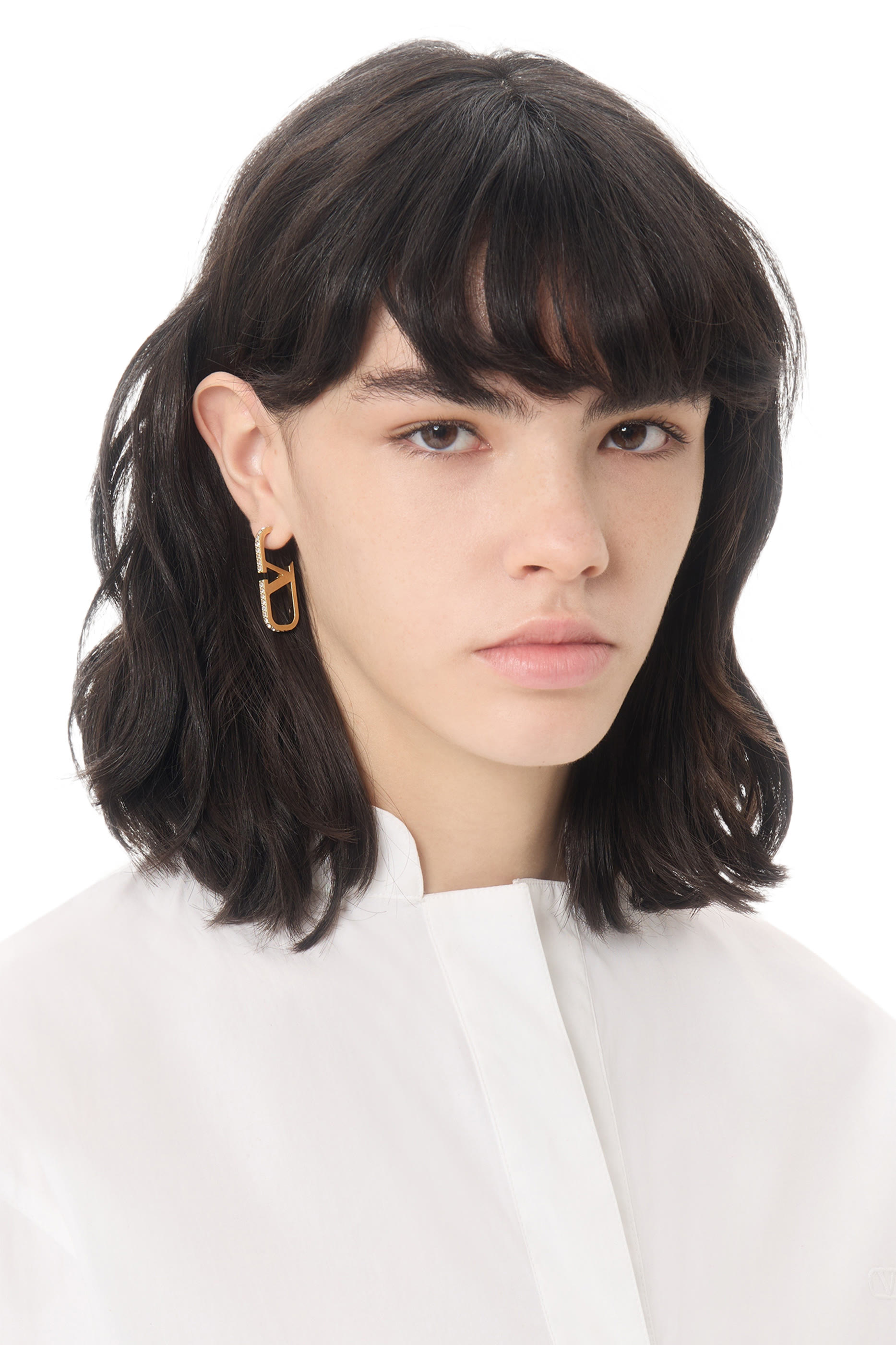 VLogo Signature Metal and Swarovski&not;&AElig; Crystal Earrings