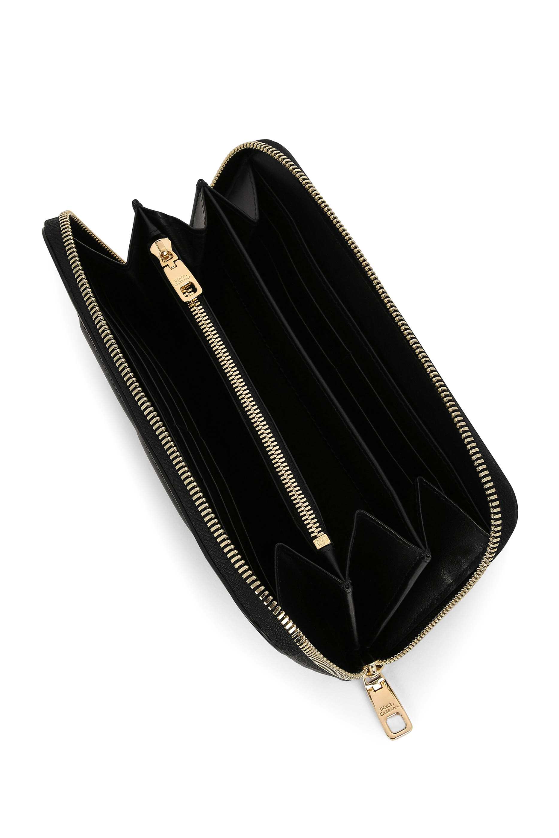 محفظة بسحاب محيط وشعار الماركة جلد