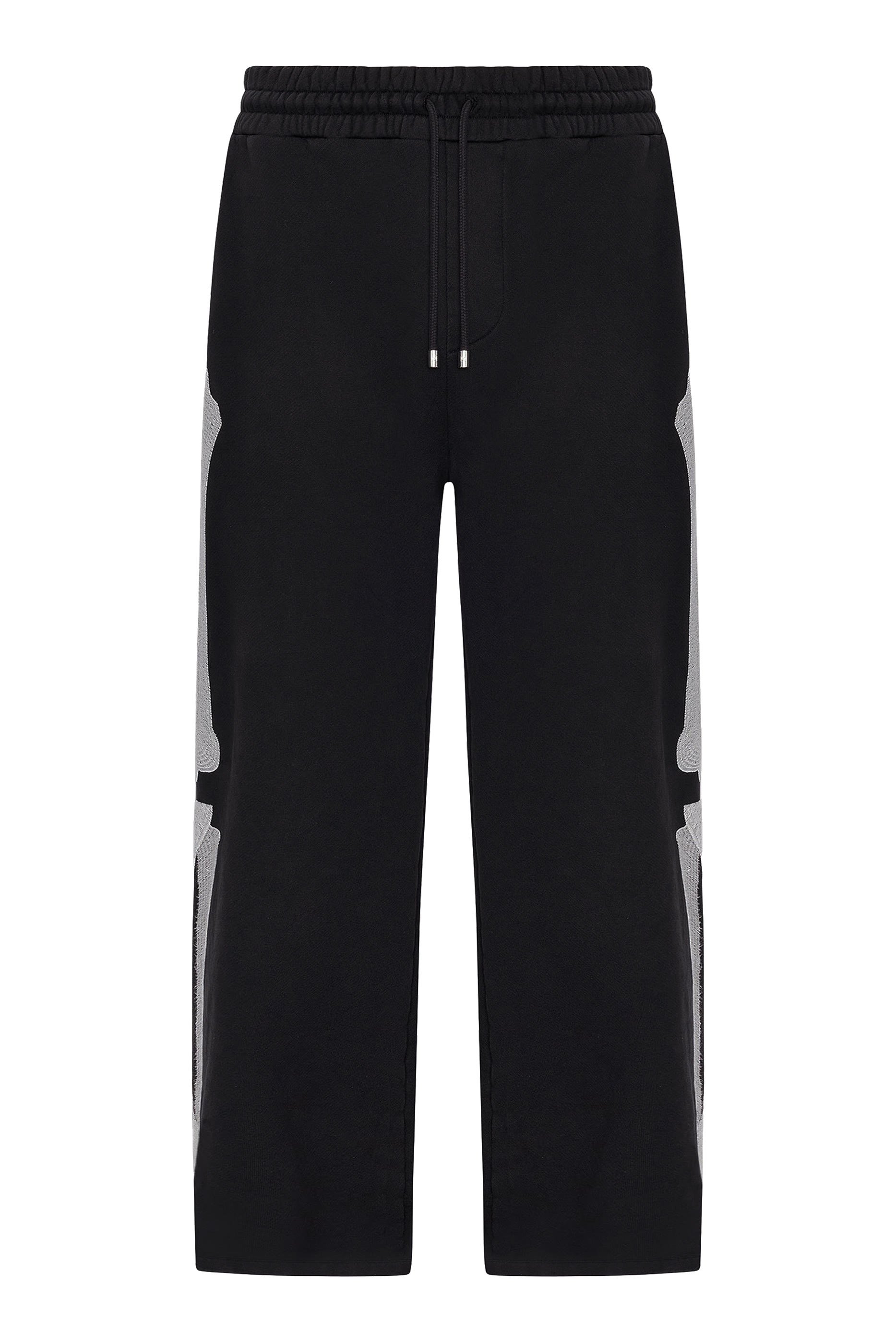 بنطال رياضي بقصة فضفاضة ورقع هيكل عظمي