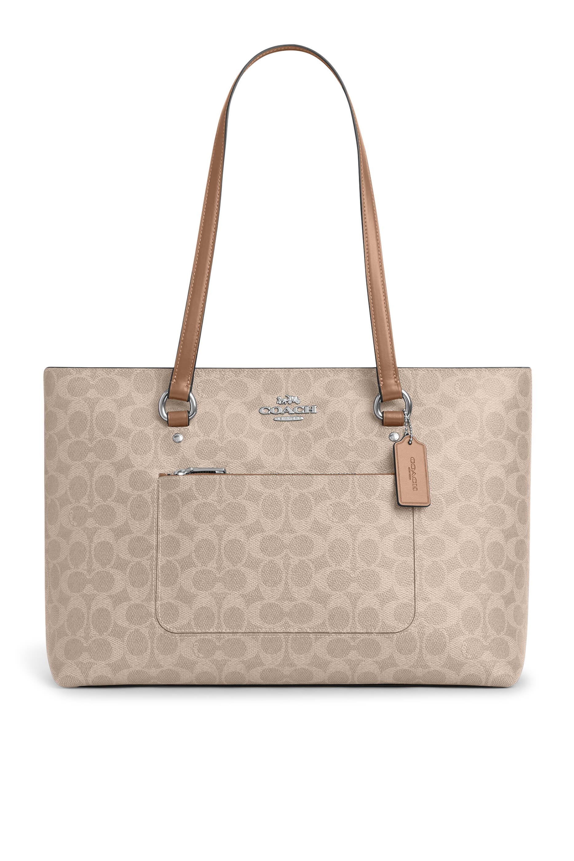 حقيبة يد ستيشن قماش قنب بشعار الماركة