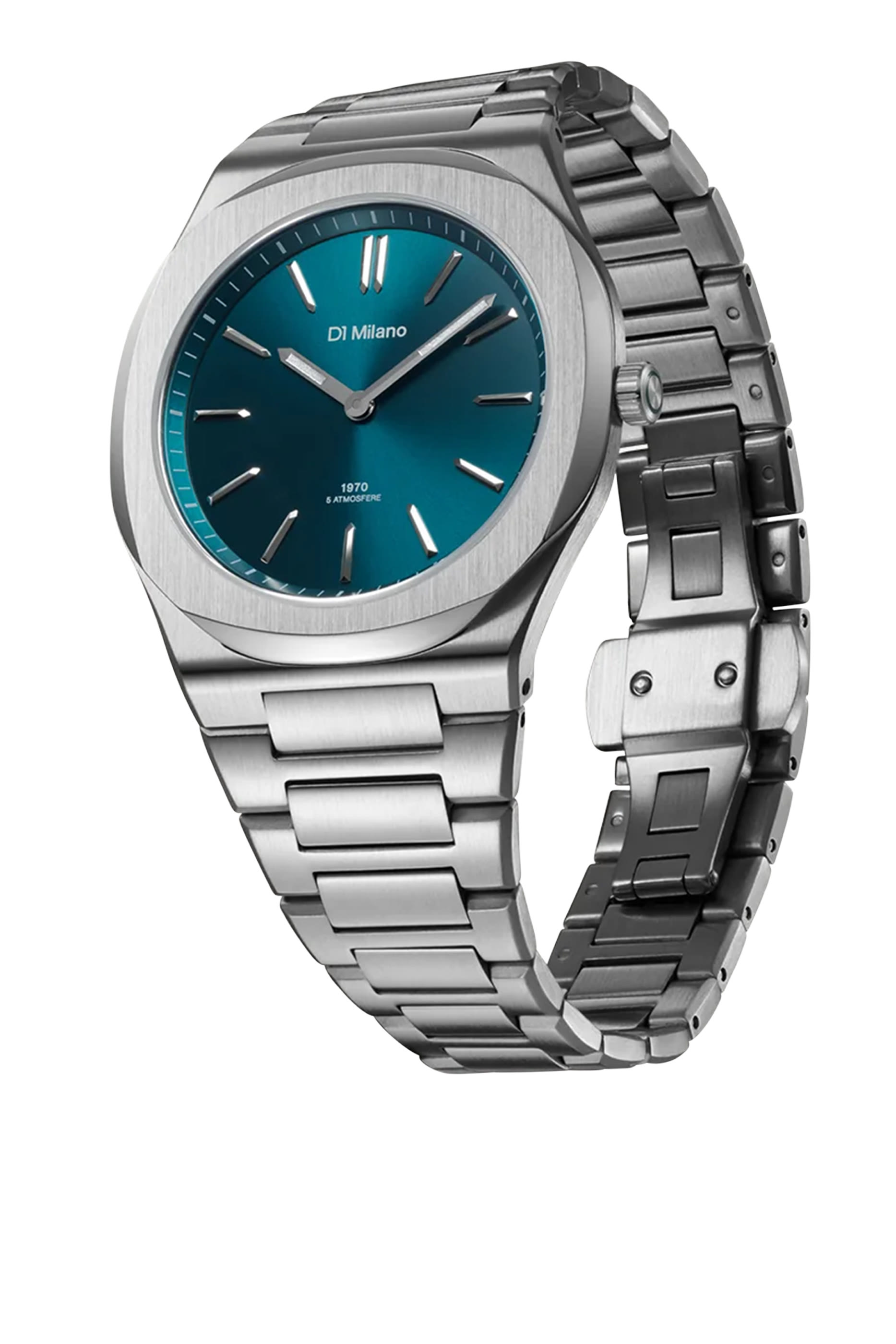 ساعة بسوار رفيع بارز الملمس