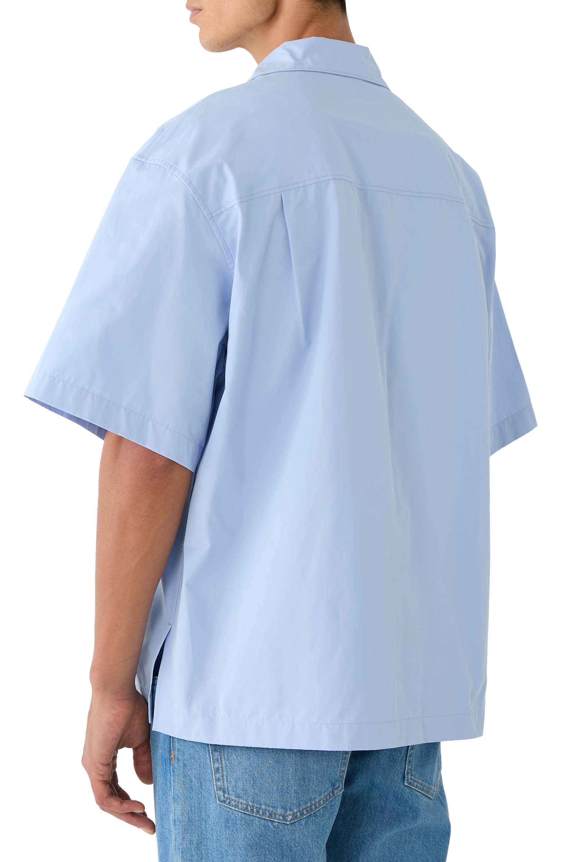 قميص بتطريز شعار الماركة قطن بوبلين