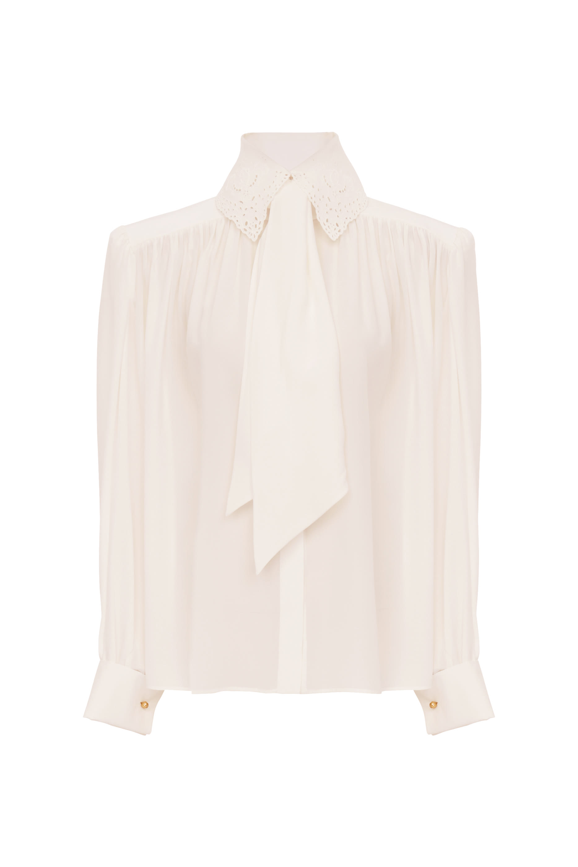 بلوزة بكشكش ورباط بنمط وشاح