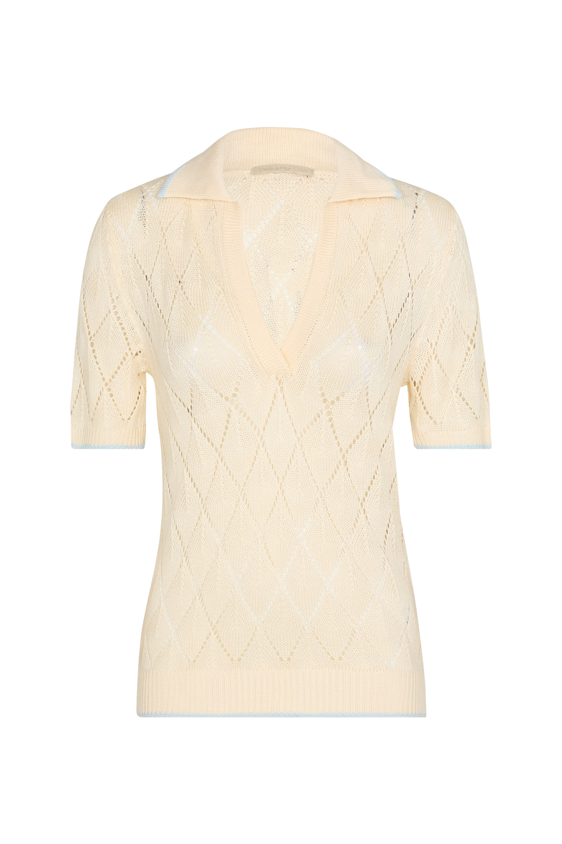 قميص بولو زايلي منسوج بأكمام قصيرة