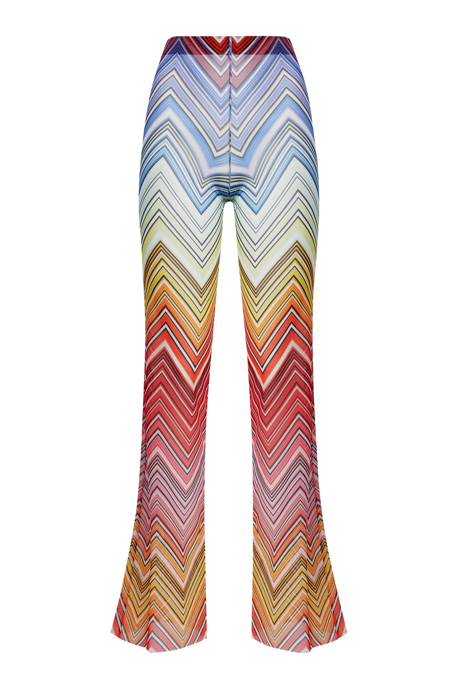 بنطال بحافة واسعة ونقشة خطوط متعرجة