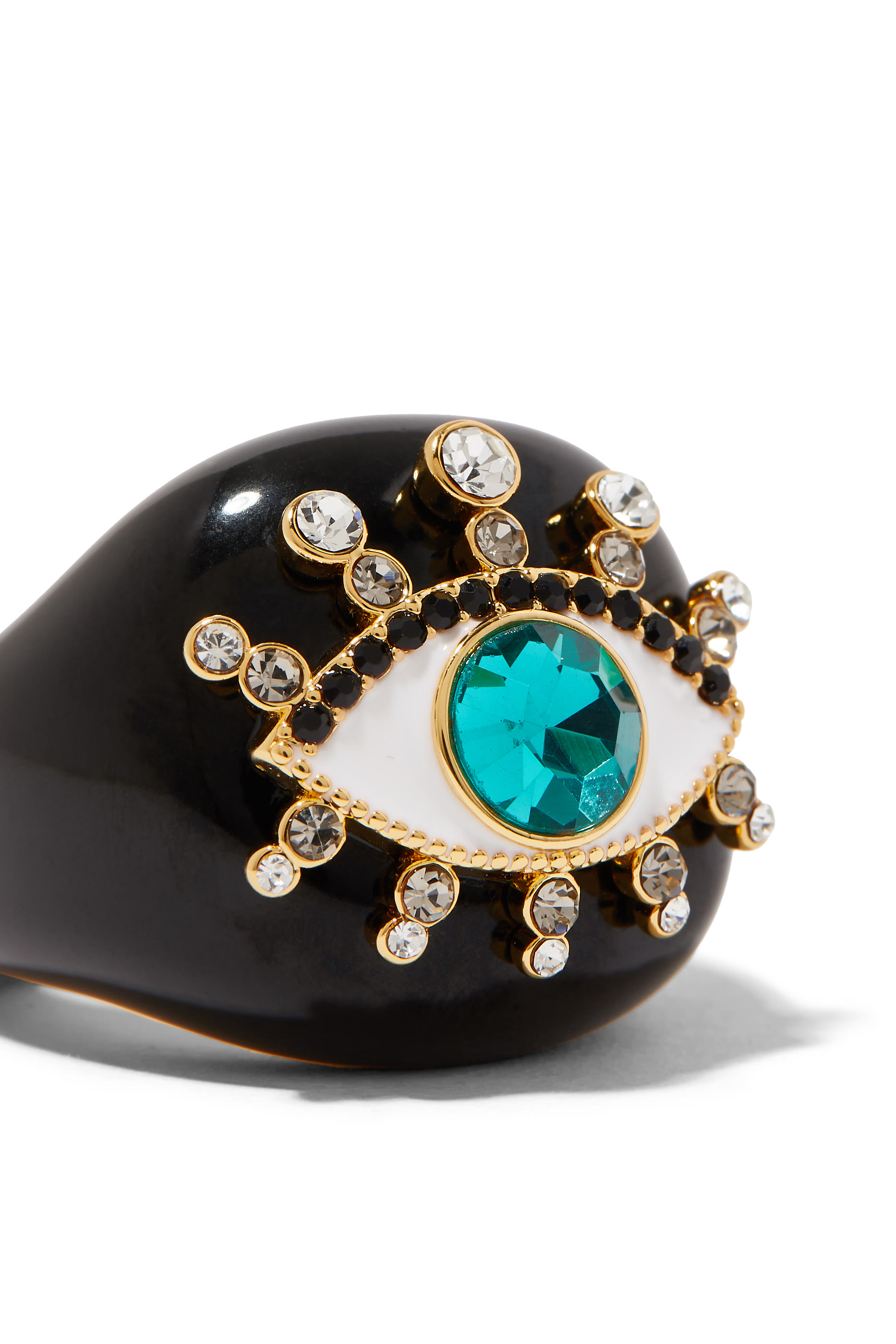 خاتم كوكتيل بتصميم عين حسود نحاس مرصع بأحجار زركونيا مكعبة