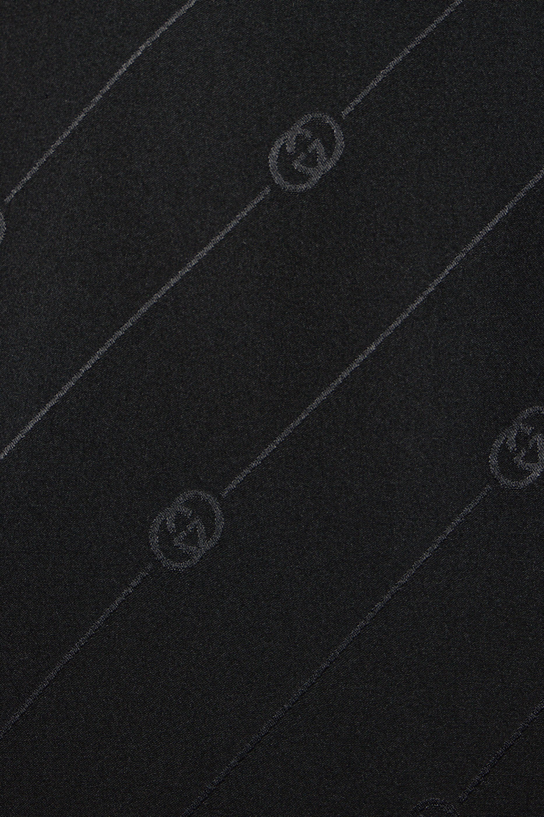 قميص بنقشة حرفي شعار الماركة المتداخلين حرير كريب ستان