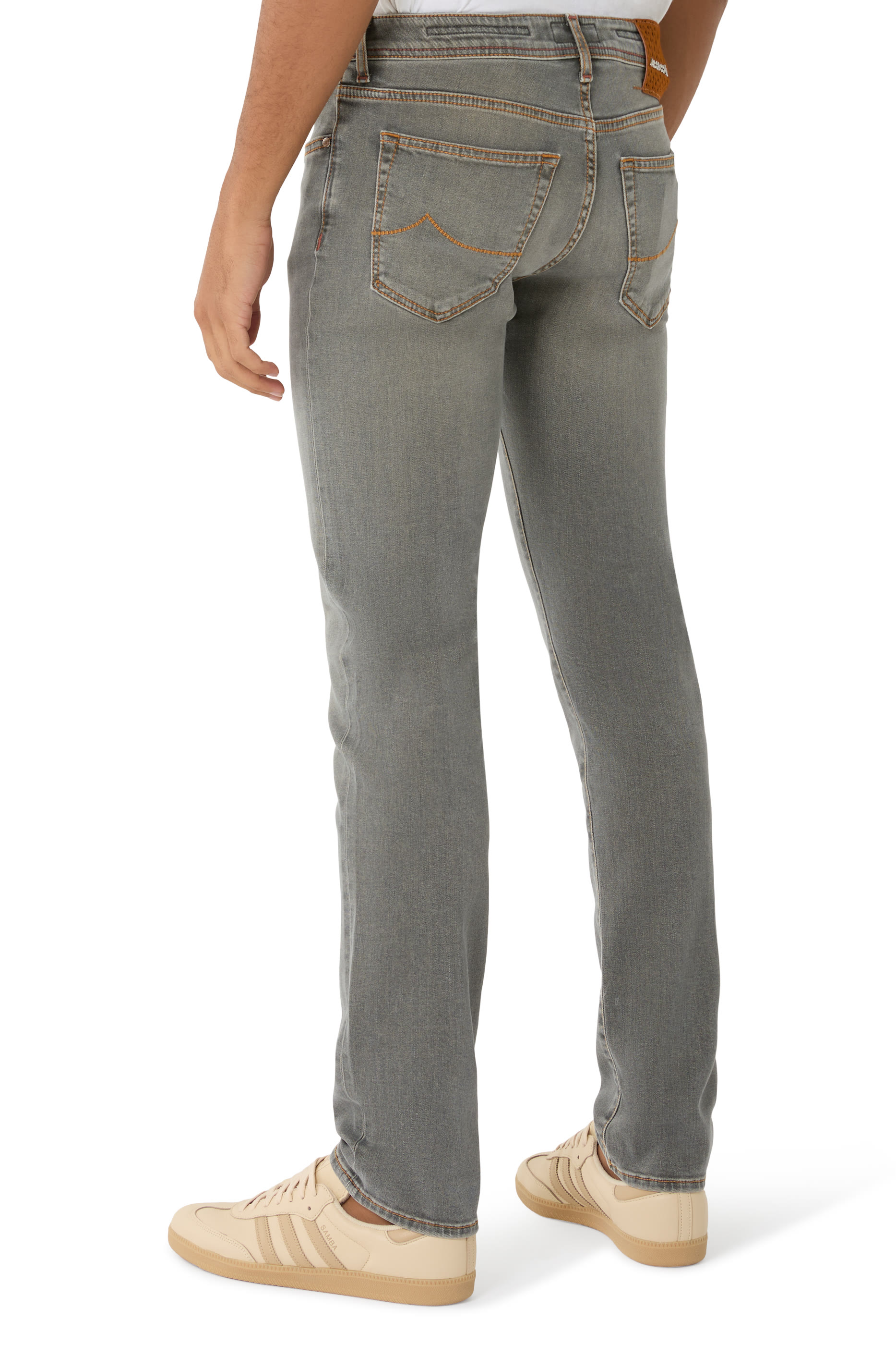 بنطال جينز بارد بقصة ضيقة عادية بخمس جيوب