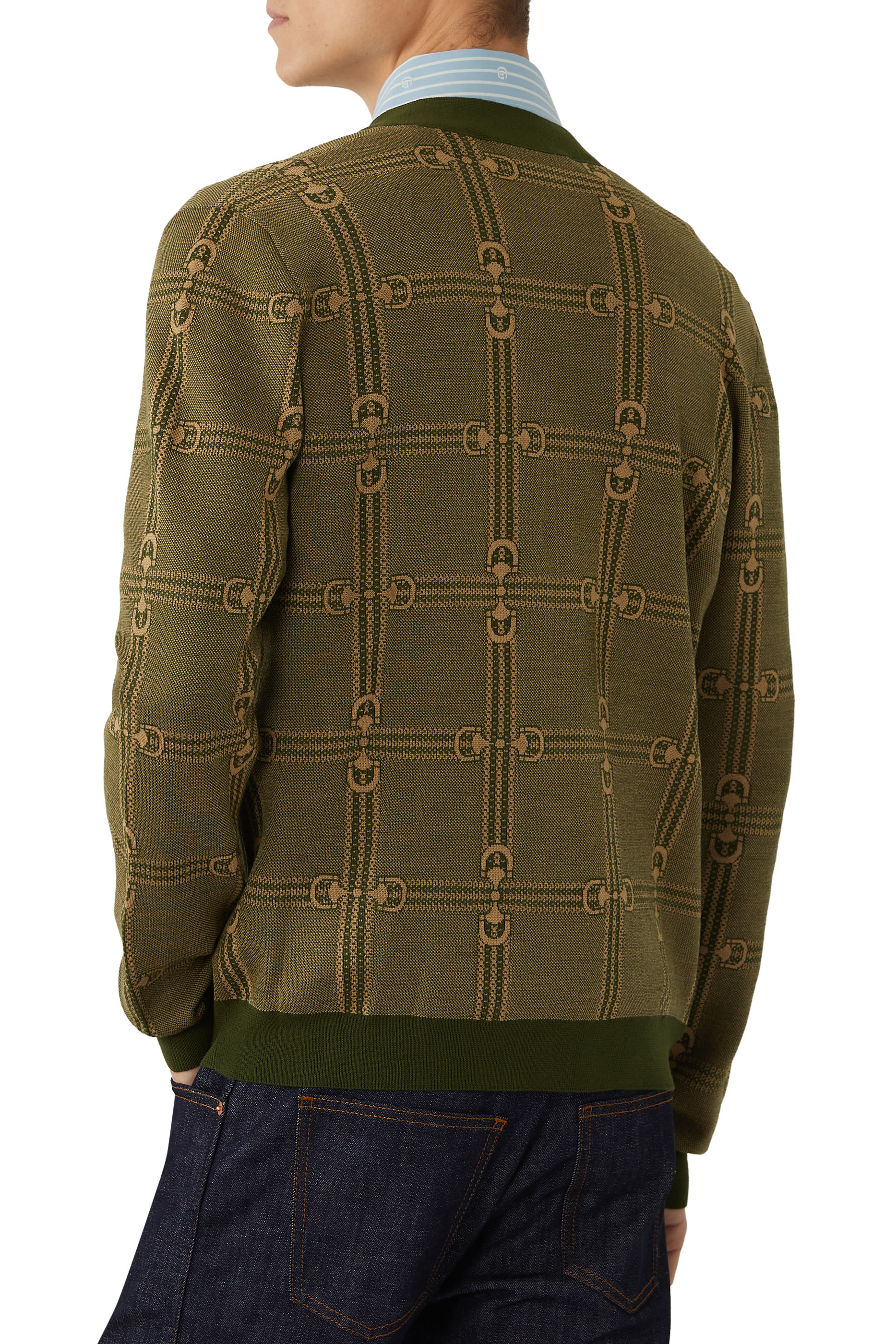 كارديجان منسوج بنقشة لجام حصان