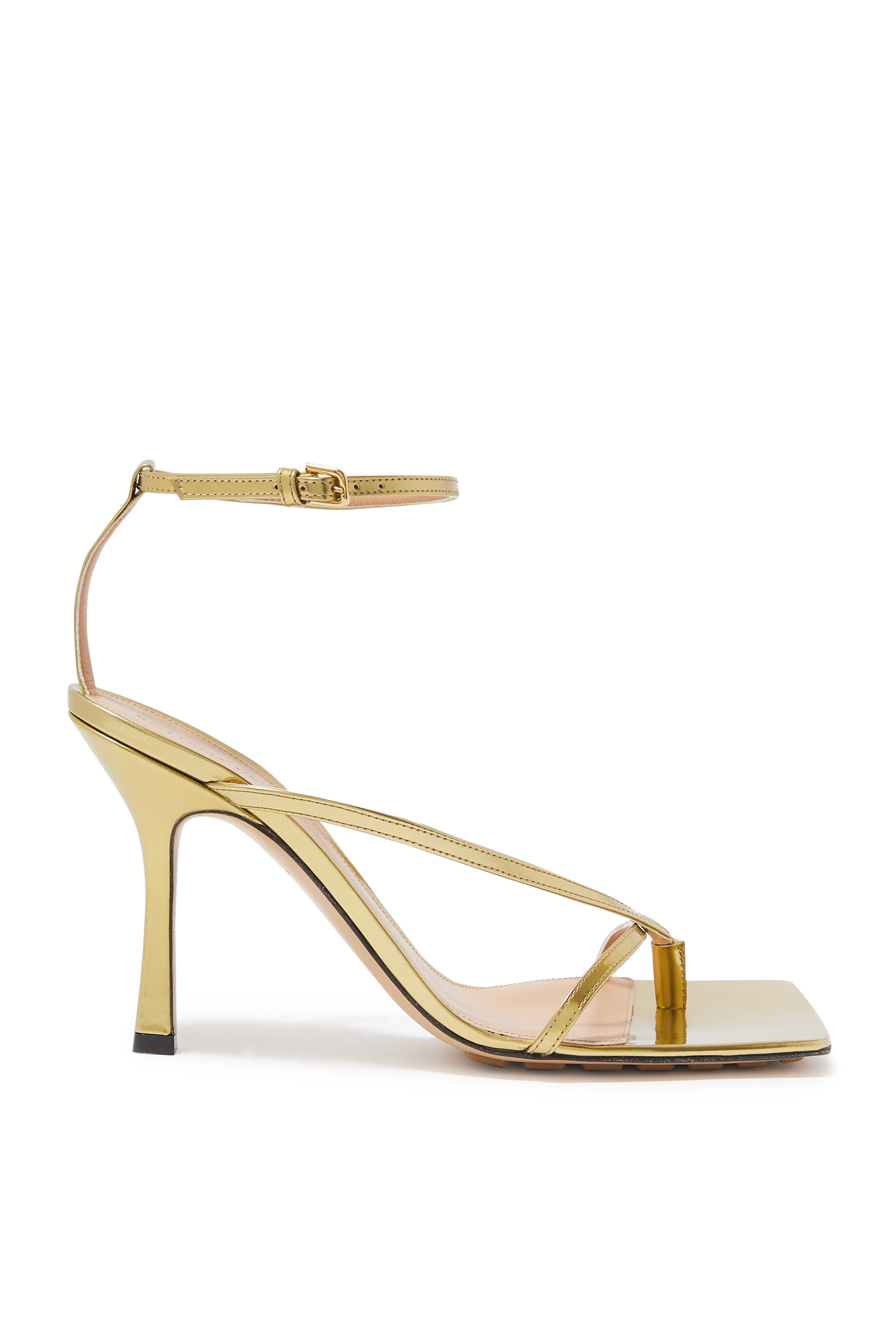 صندل مطاطي جلد بسيور وكعب مقاس 90 مم