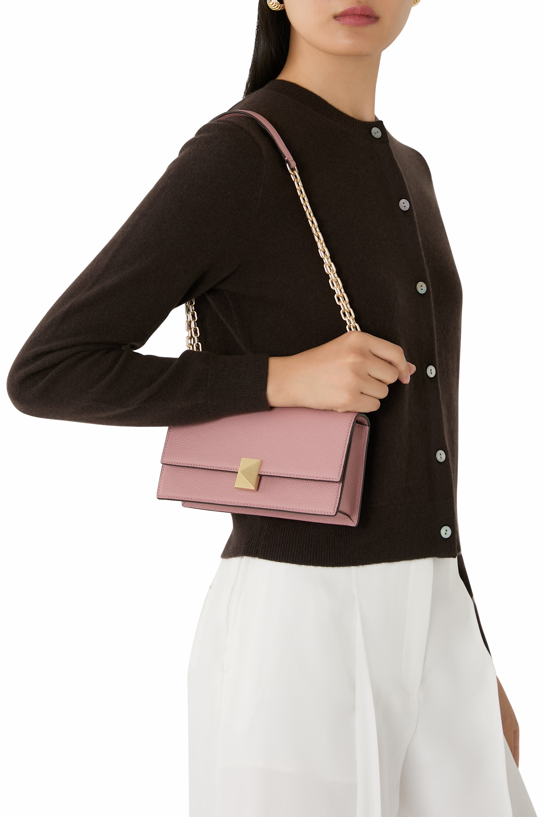 حقيبة كروس ديكو صغيرة بغطاء قلاب بسلسلة