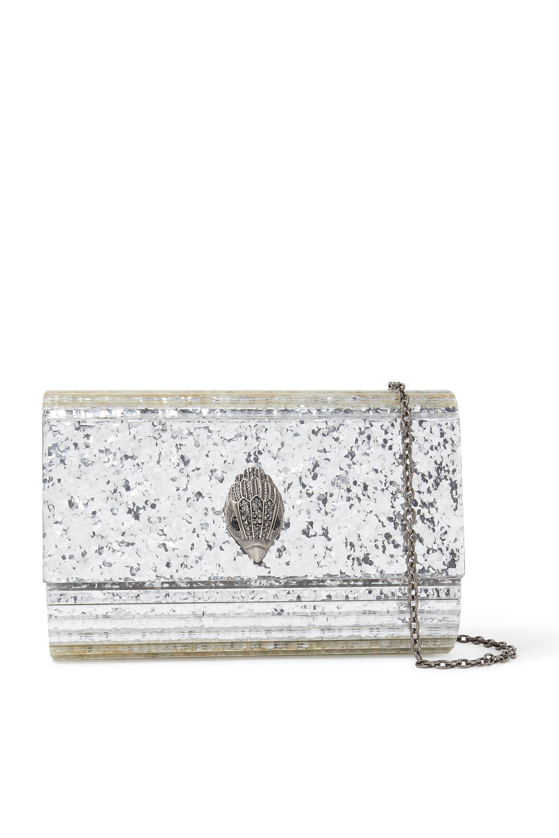 كلاتش بارتي شفاف بتصميم ظرف وحلية نسر