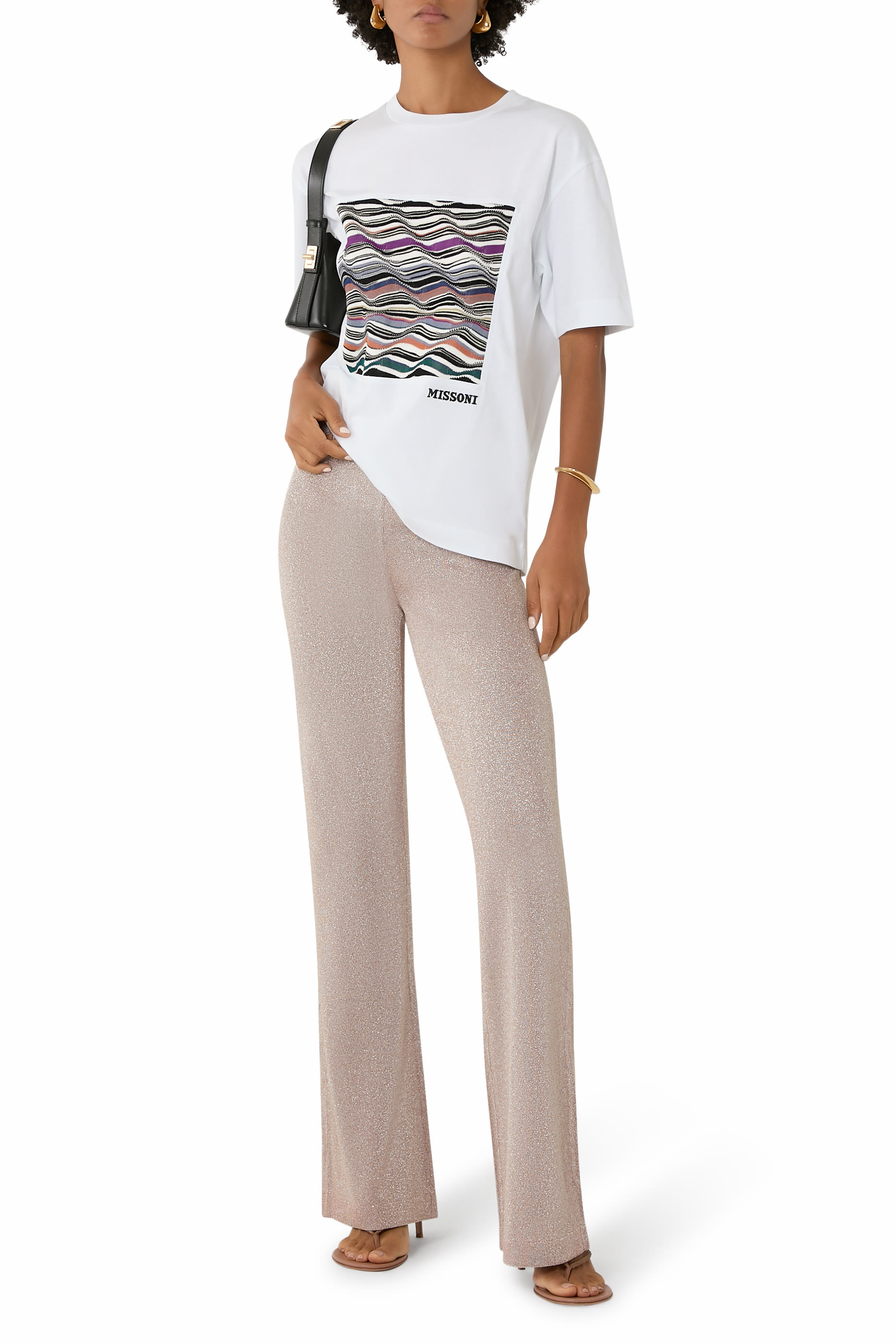 بنطال طويل بقصة مستقيمة لاميه