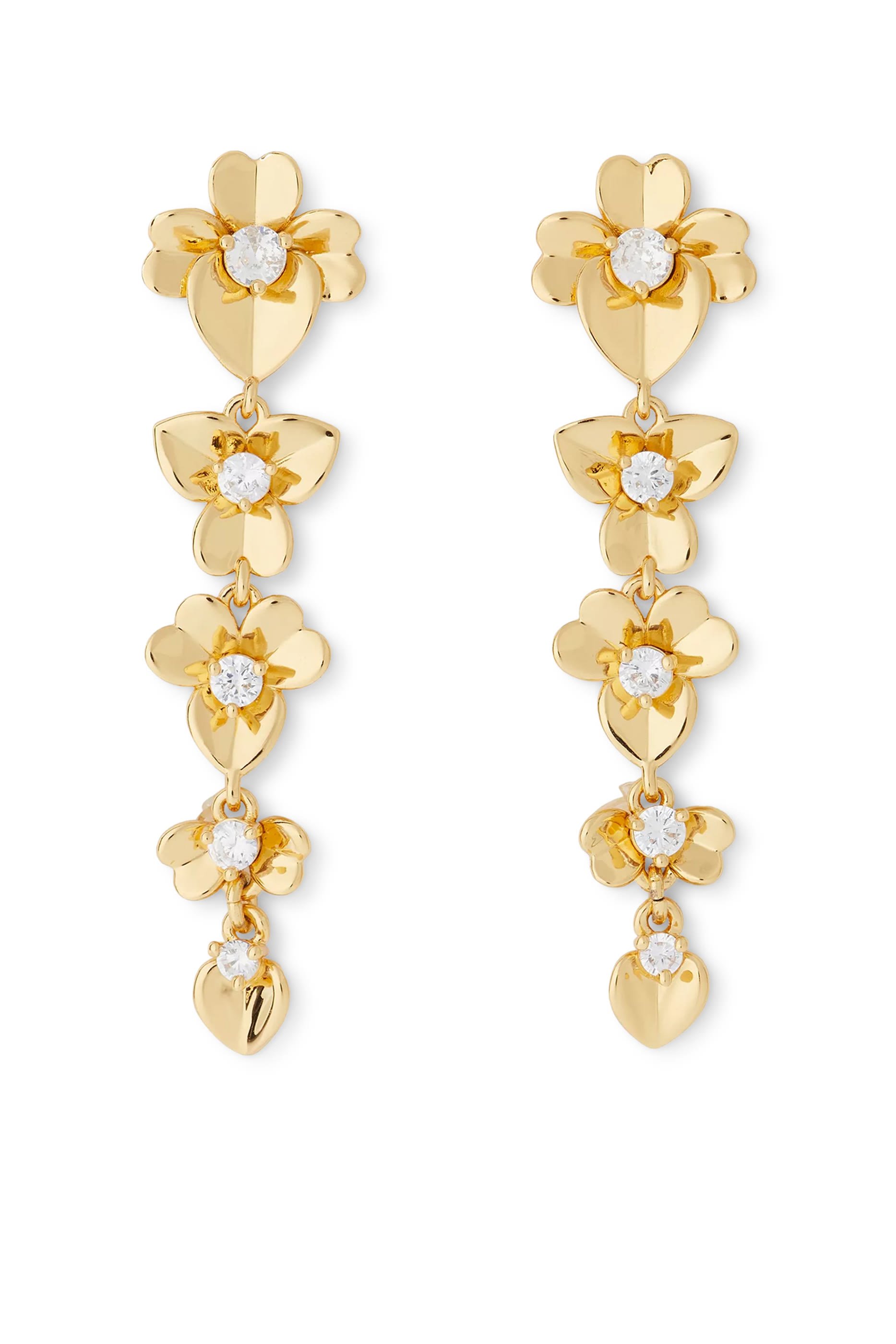 أقراط متدلية بريشس بانسي مرصعة بأحجار زركونيا مكعبة، معدن مطلي ومشابك تيتانيوم