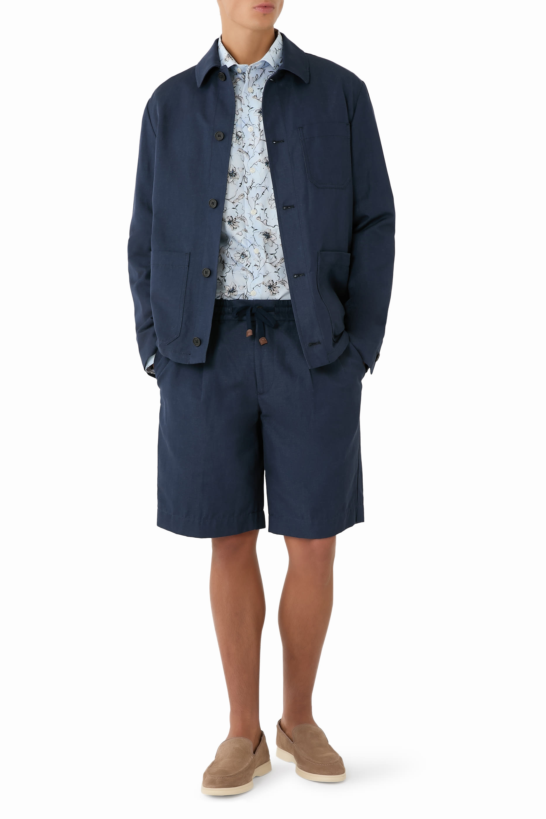 قميص بنقشة زهور وشعار الماركة تويل